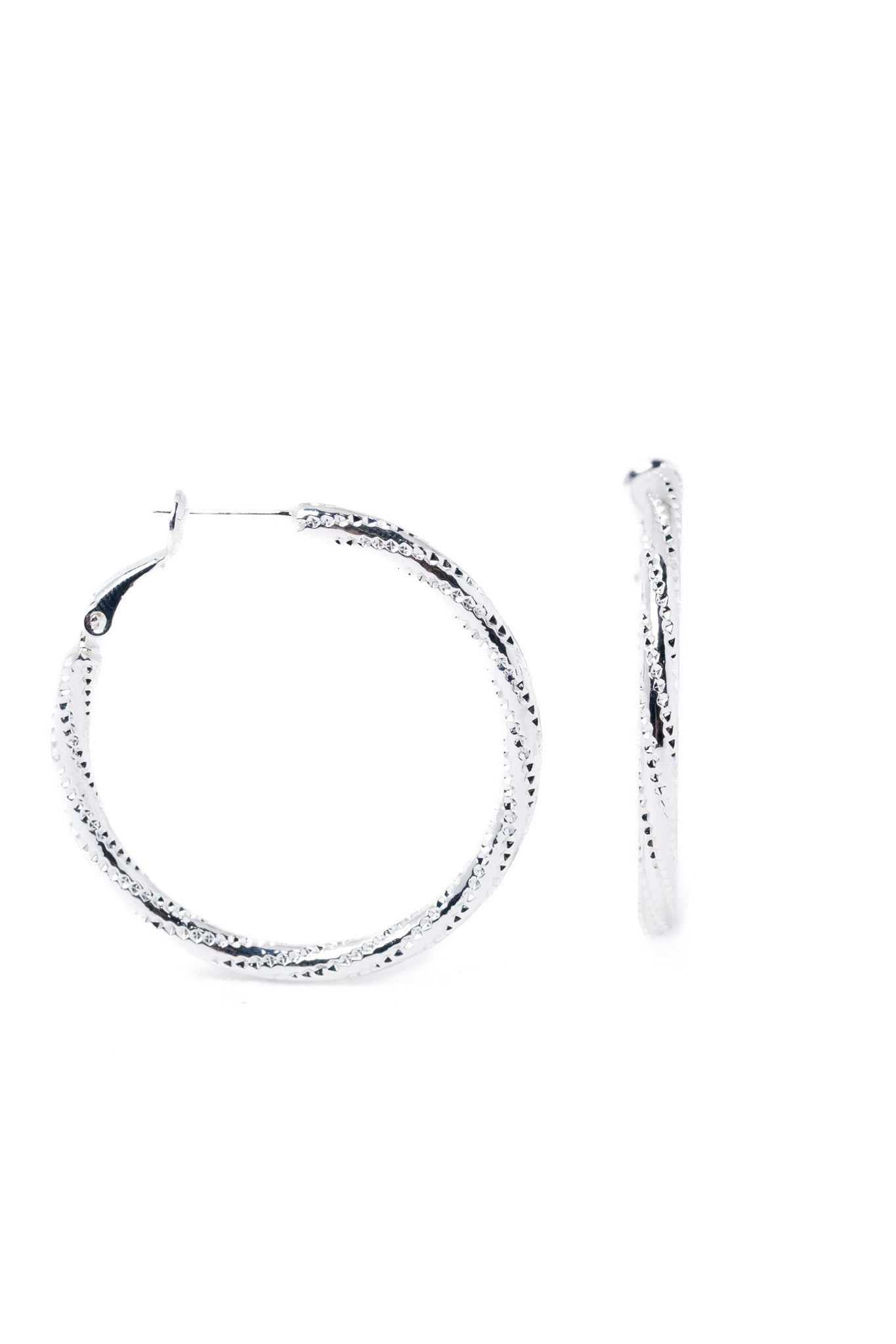 Lucca Earrings - Liquid Metallic Pearl White