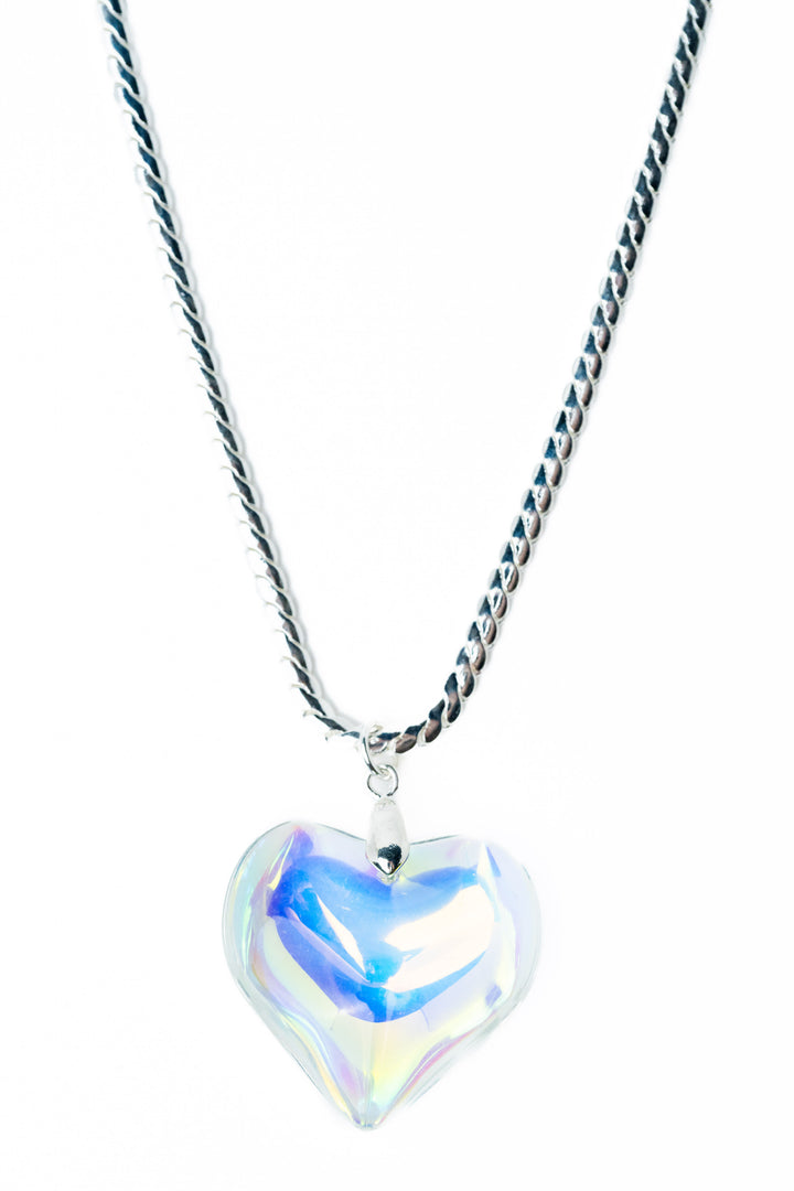 Owner Of A Lonely Heart Necklace - Liquid Metallic Pearl White