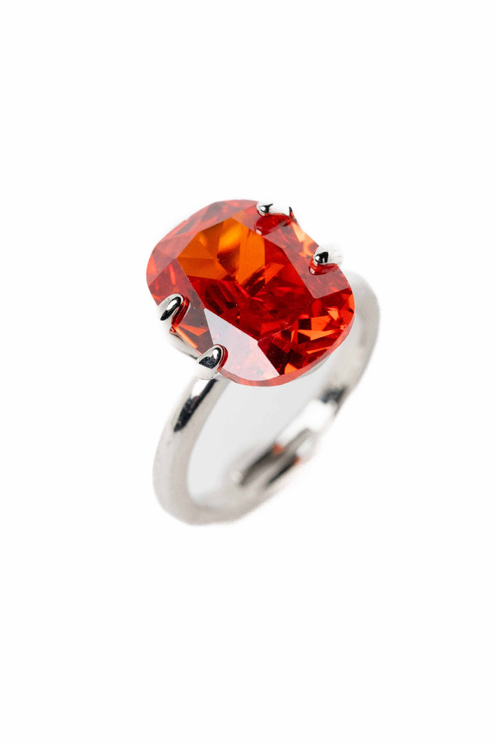Ruby Love Oval Ring - Silver