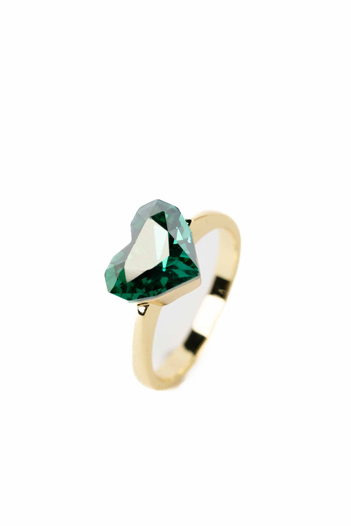 Kat Love Ring - Gold Emerald