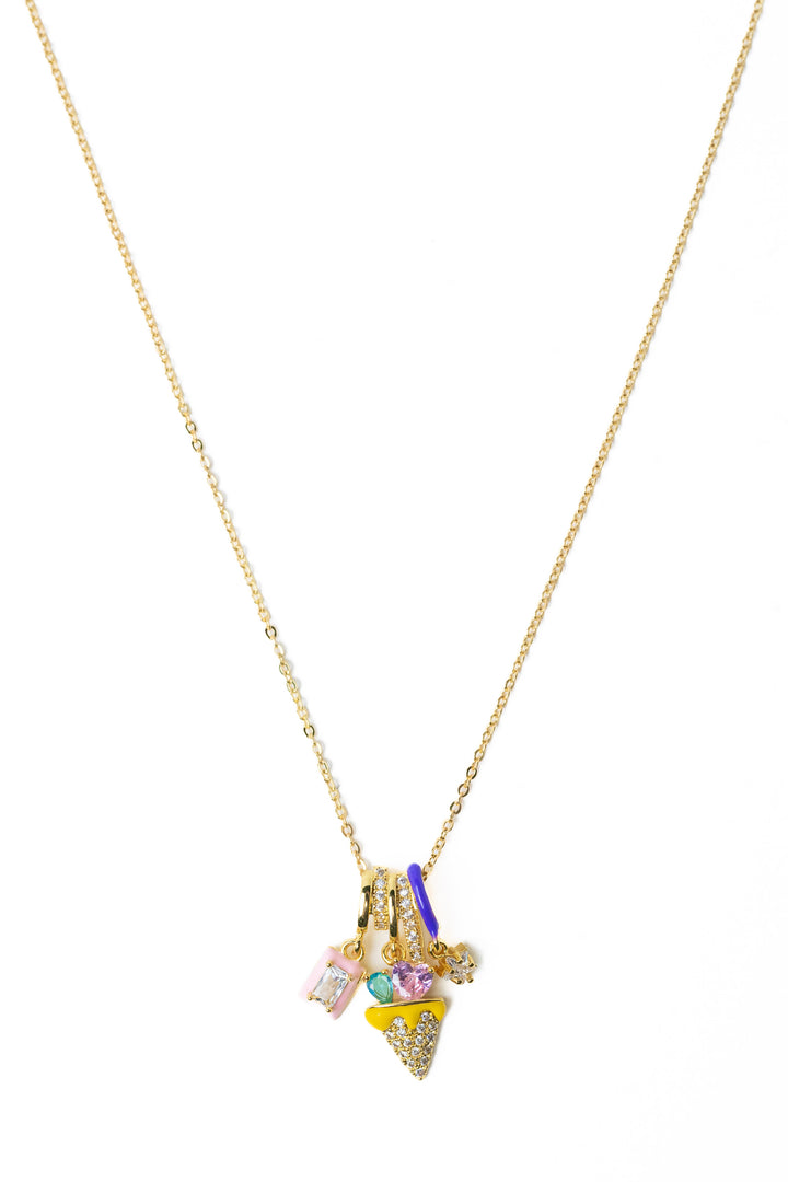 Magical Moments Necklace - Gold Ice Cream Kiss