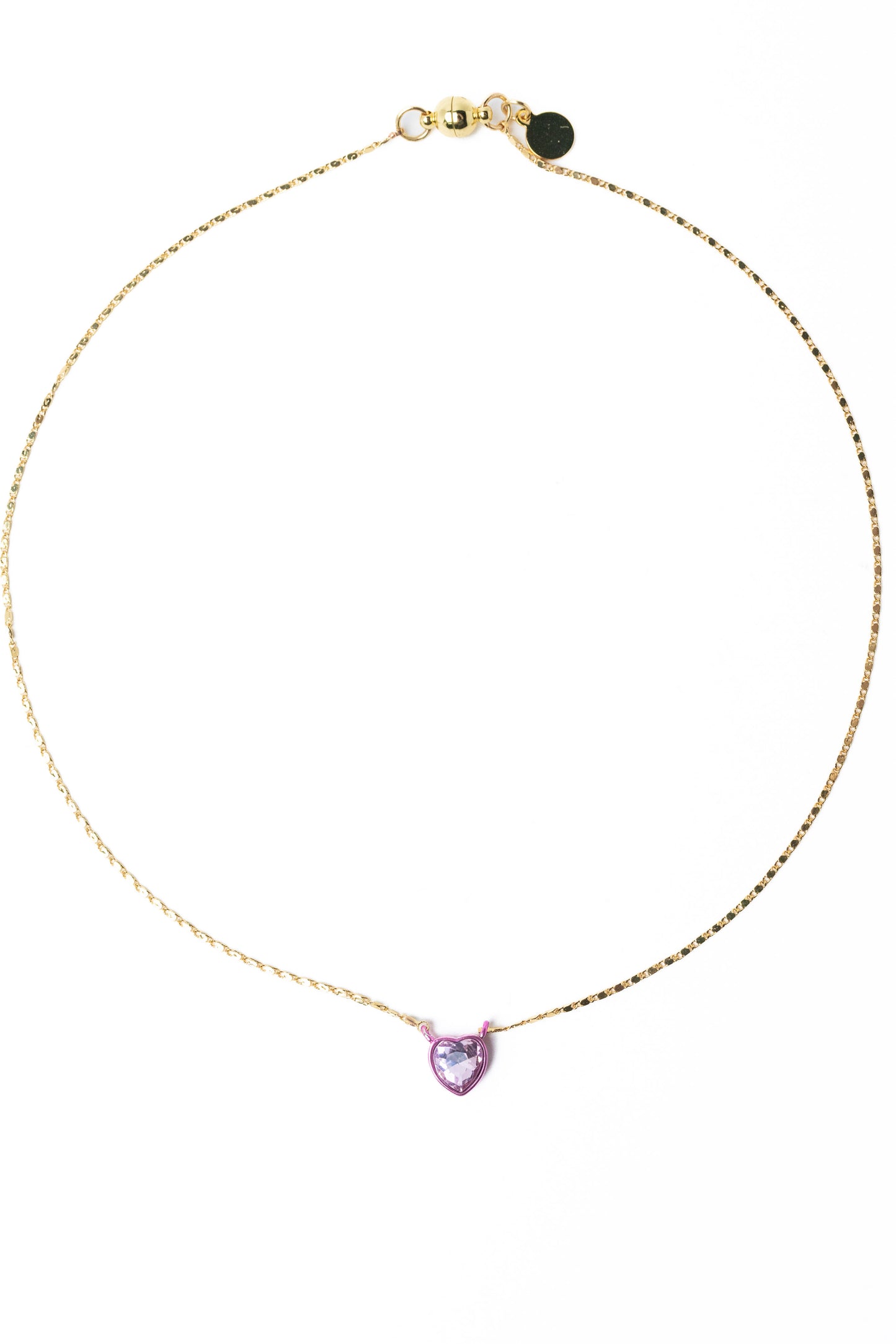 Crystal Love Necklace - Gold Tickle Me Pink