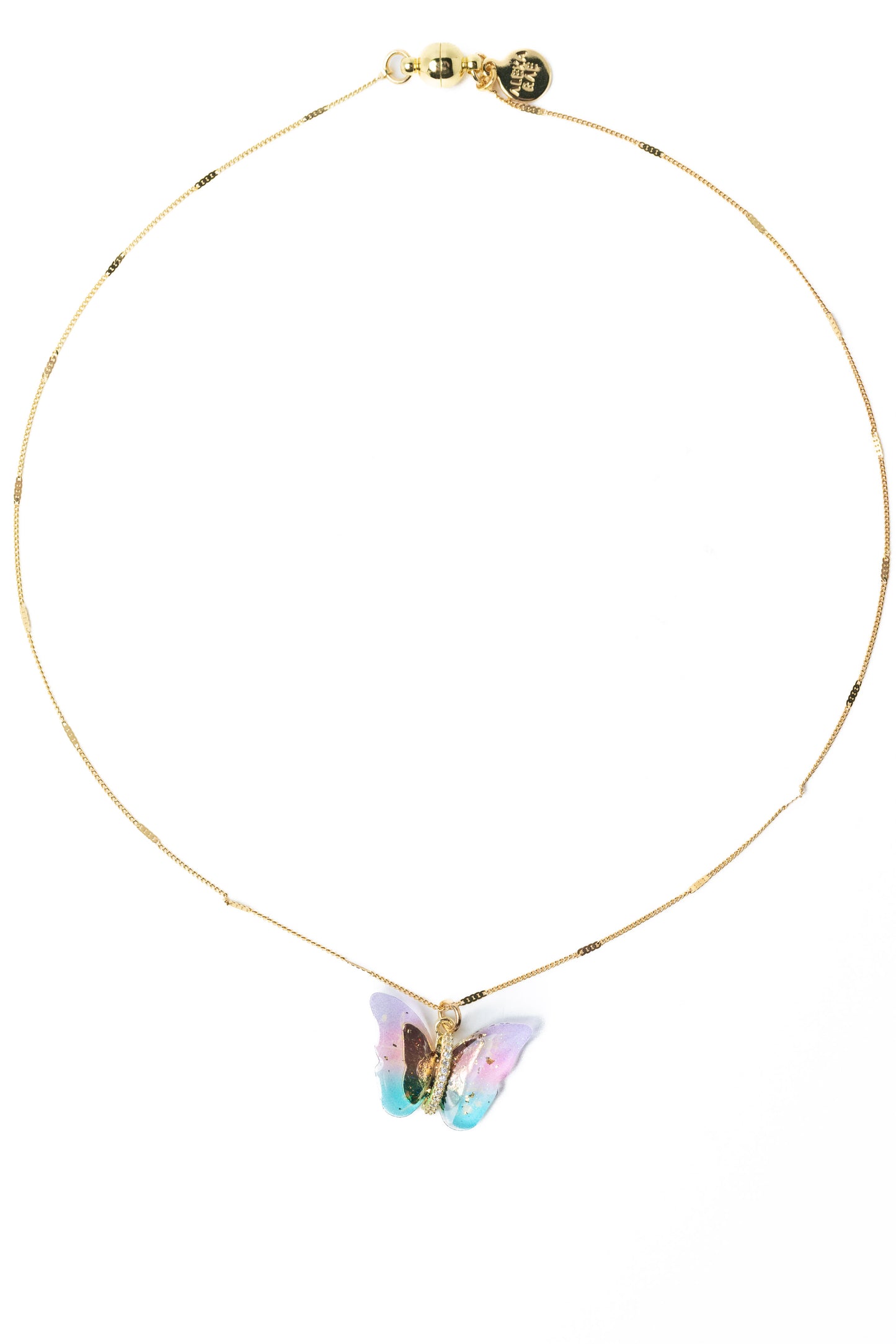 Butterfly Muse Necklace - Gold Summer Sky