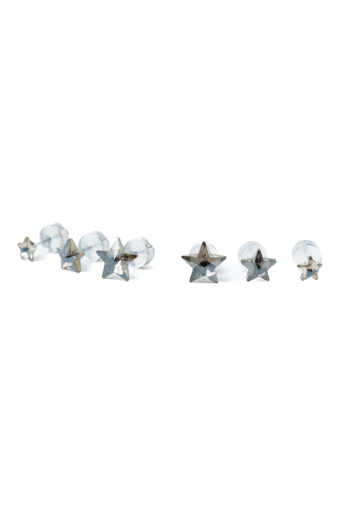 Star Blaze Earrings Set - Silver Champagne