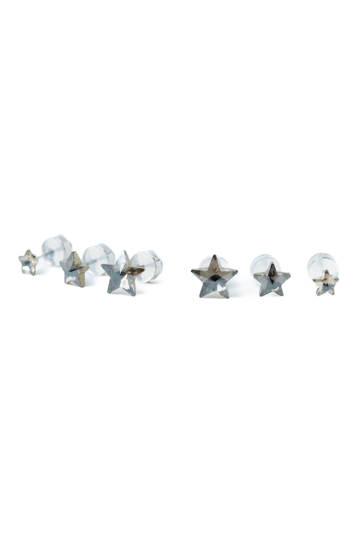 Star Blaze Earrings Set - Silver Champagne
