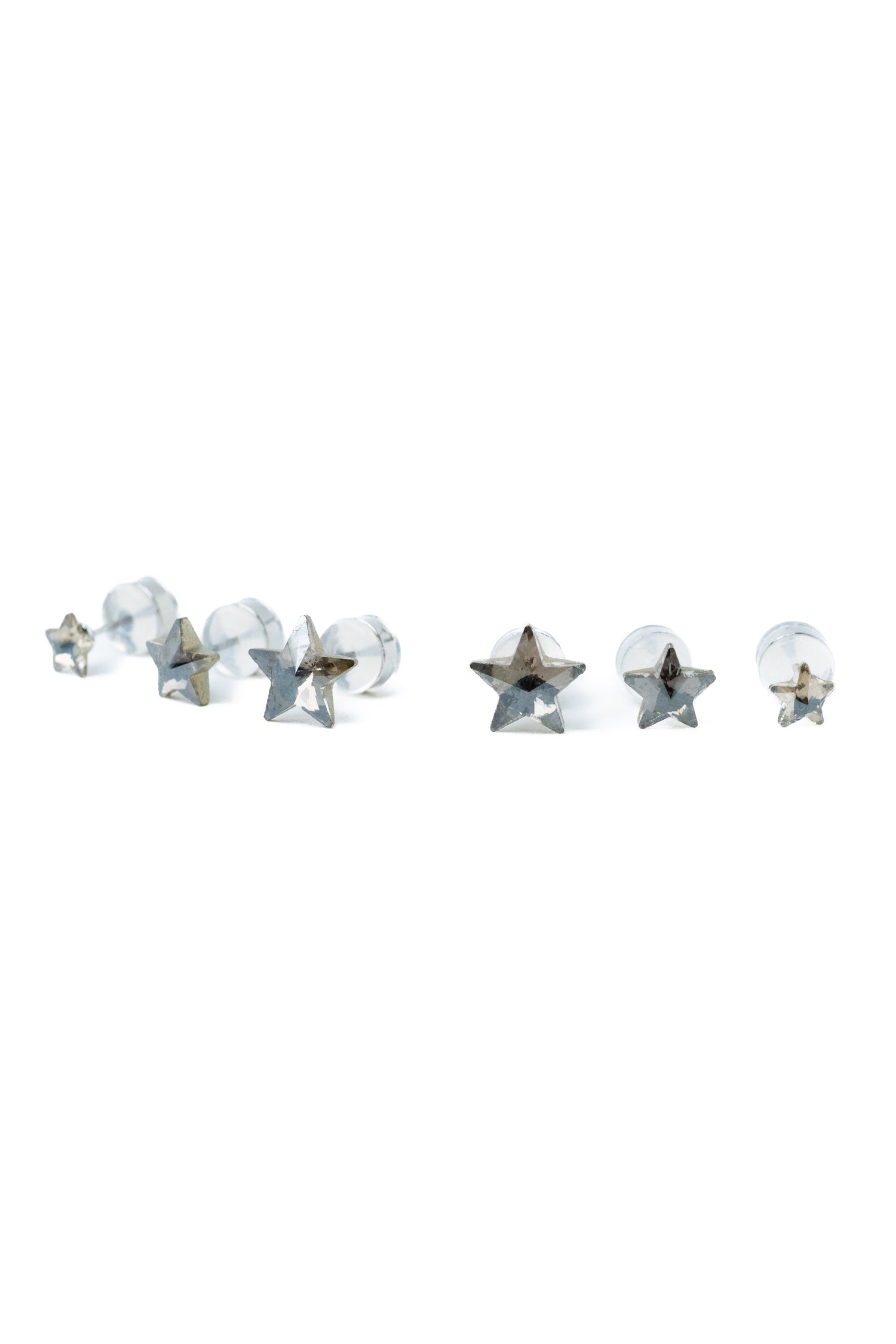 Star Blaze Earrings Set - Silver Champagne