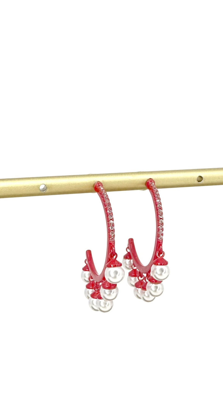 Perla Earrings - Liquid Metallic Coral