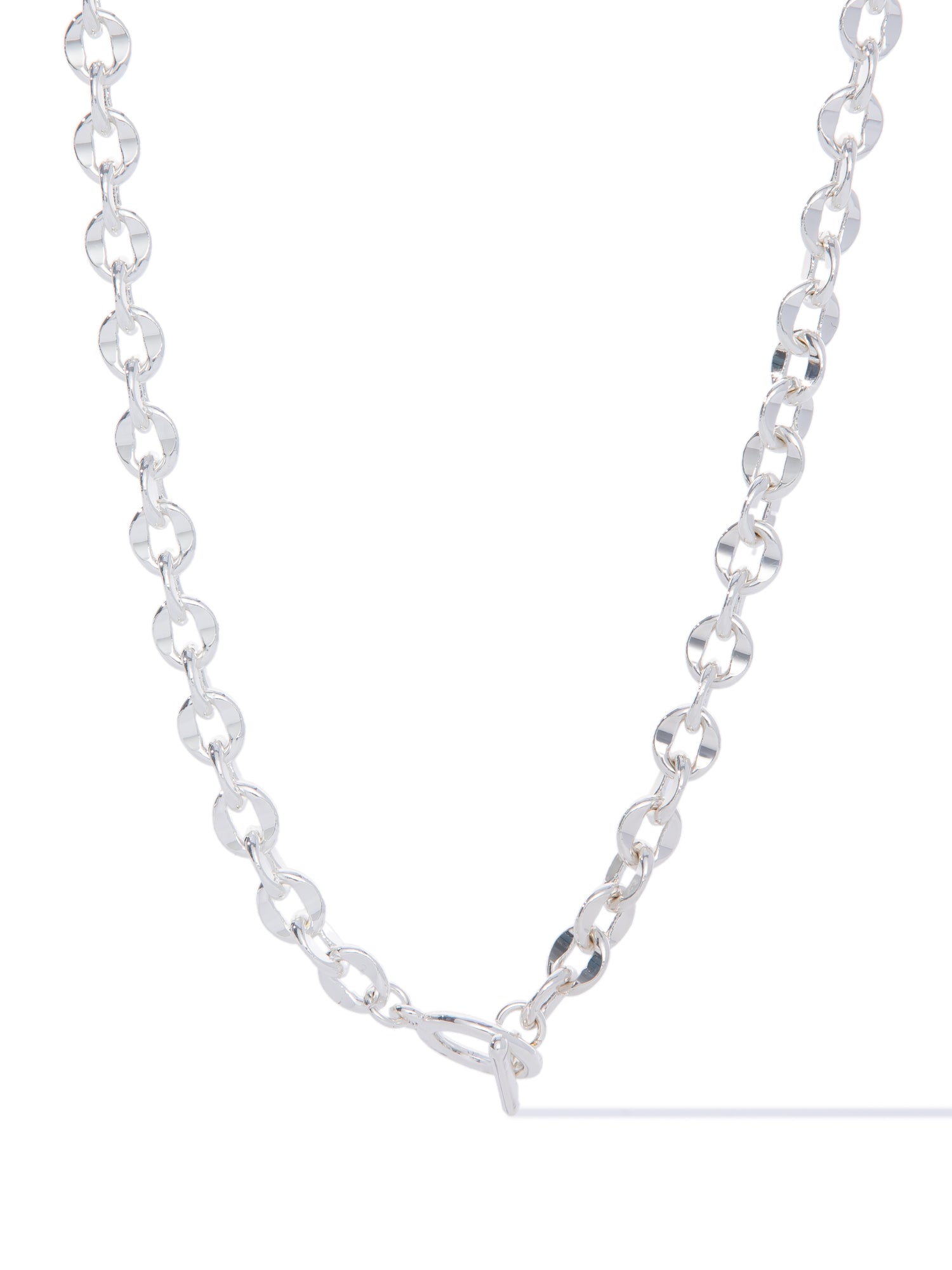 Elena Necklace - Liquid Metallic Pearl White