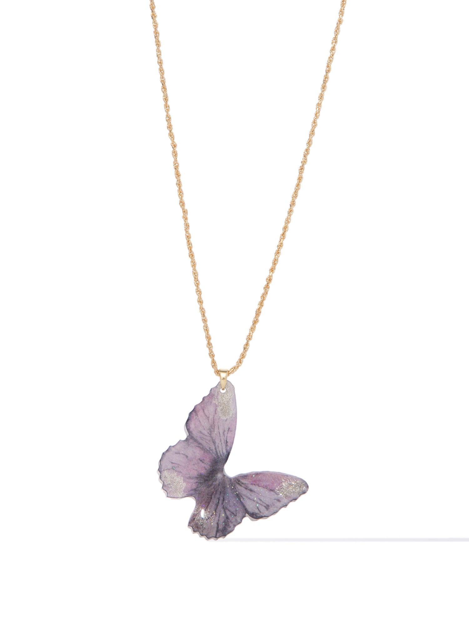 Fly Away With Me Necklace - Gold Lavender
