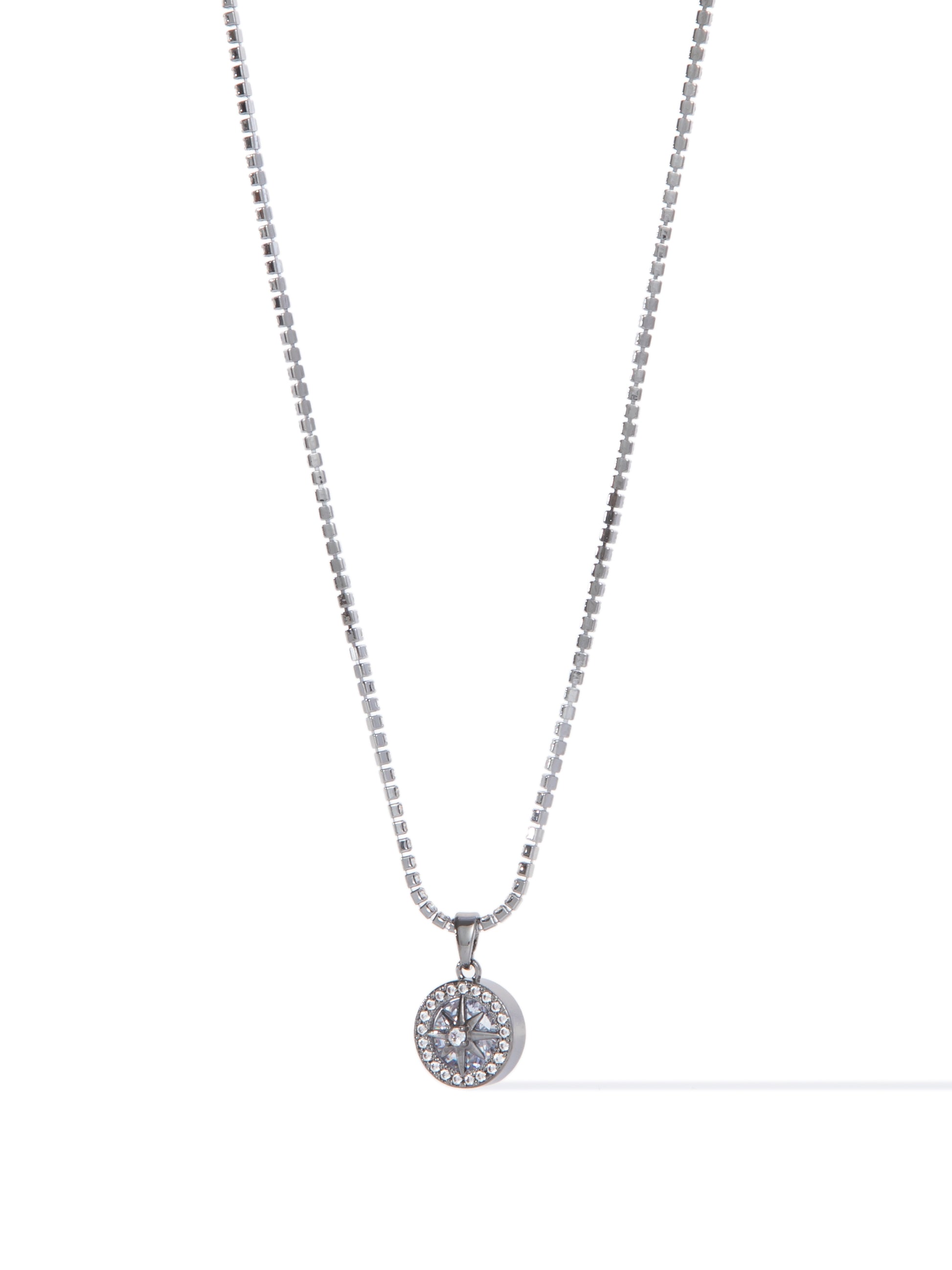 Follow North Necklace - Gunmetal