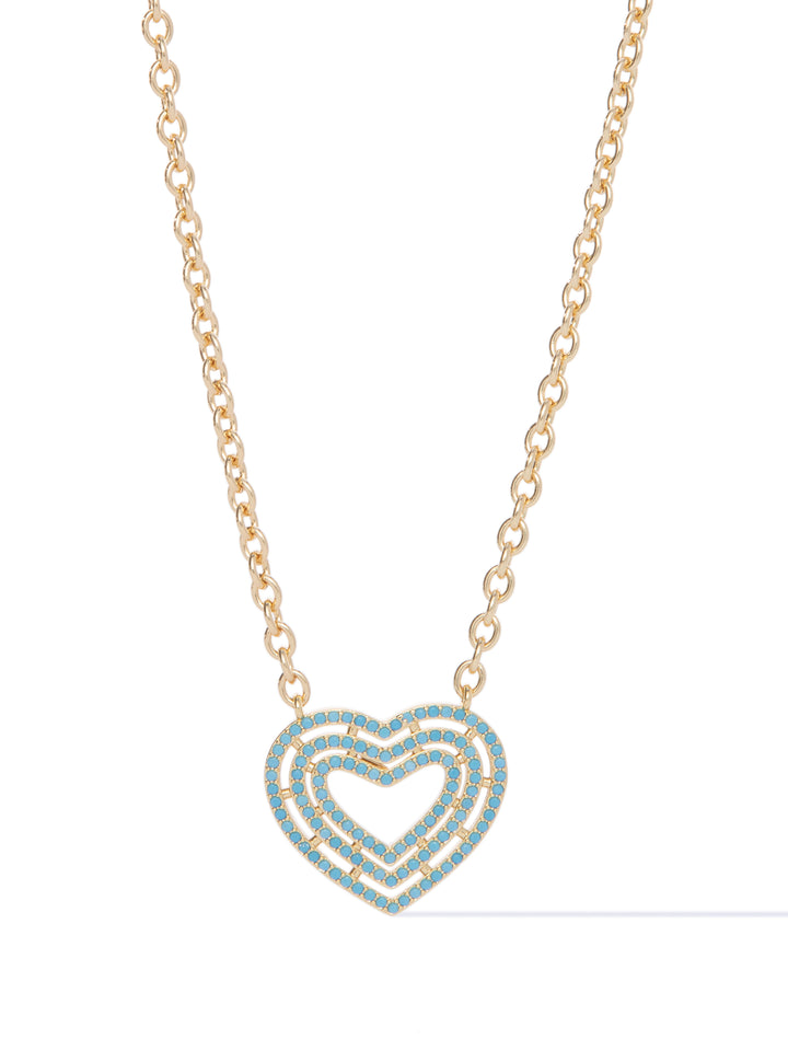 Foolish Heart Necklace - Gold Turquoise