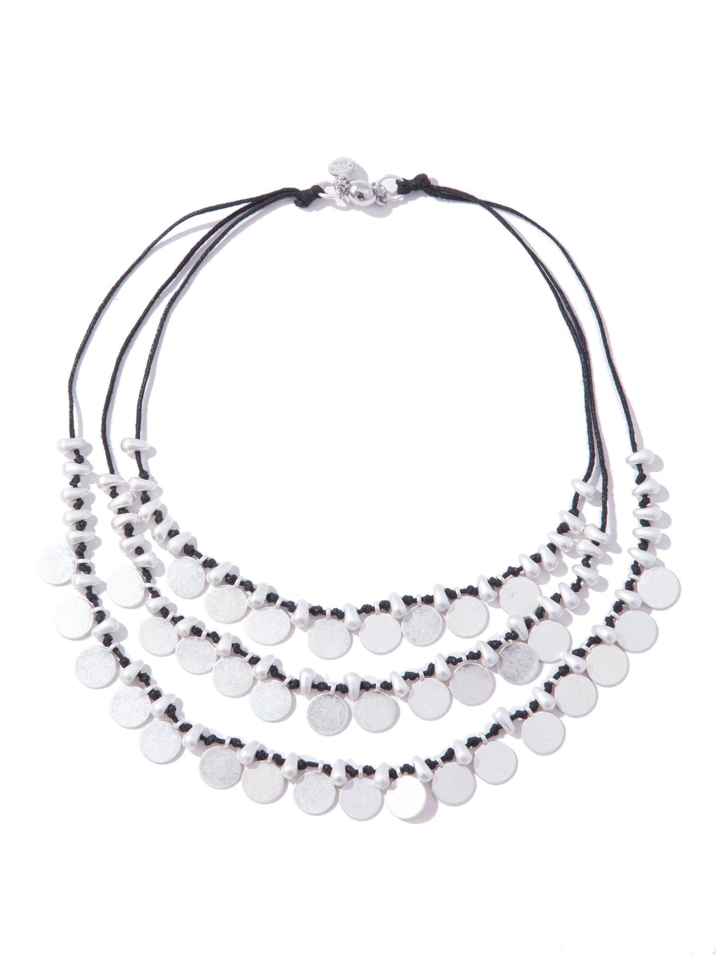 Free Spirit Multi Layered Necklace - Black Pearl White