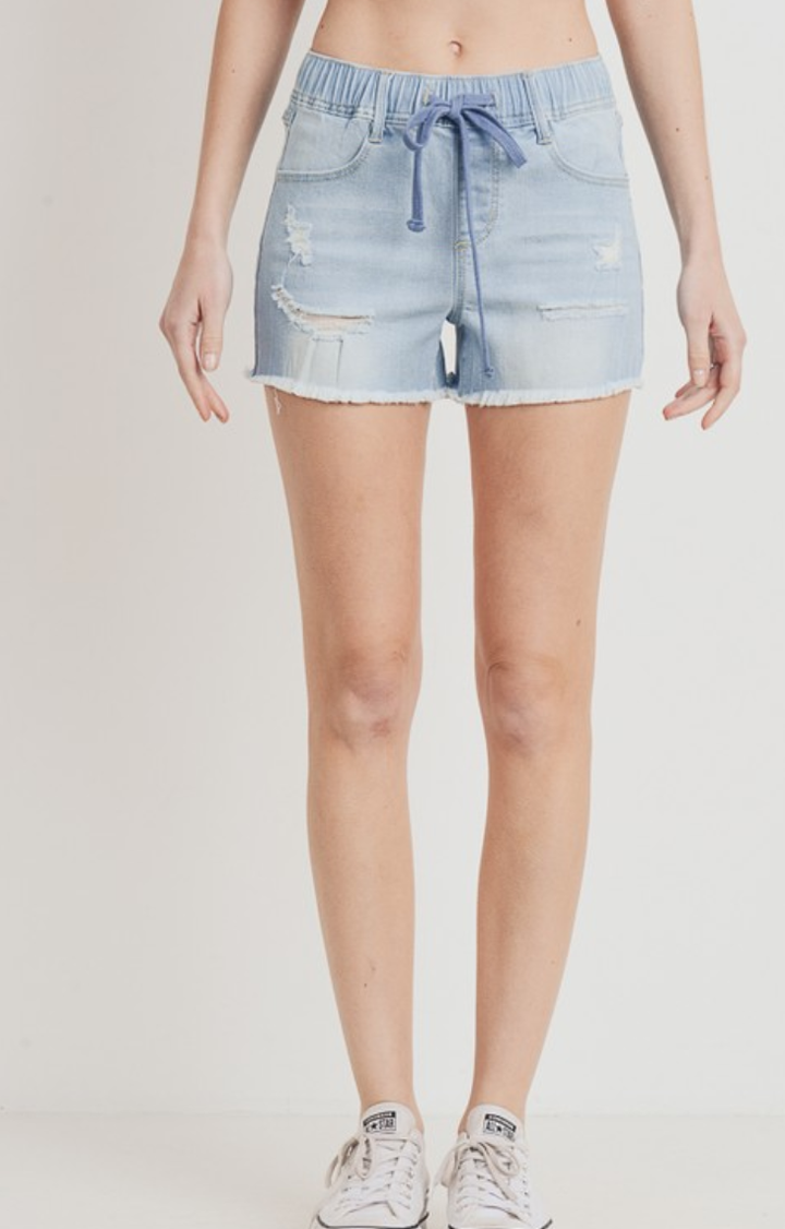Jane High Wait Elastic Band Shorts