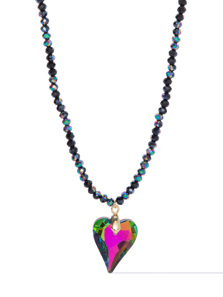 Glistening Harmony Necklace - Heart Mystic Night