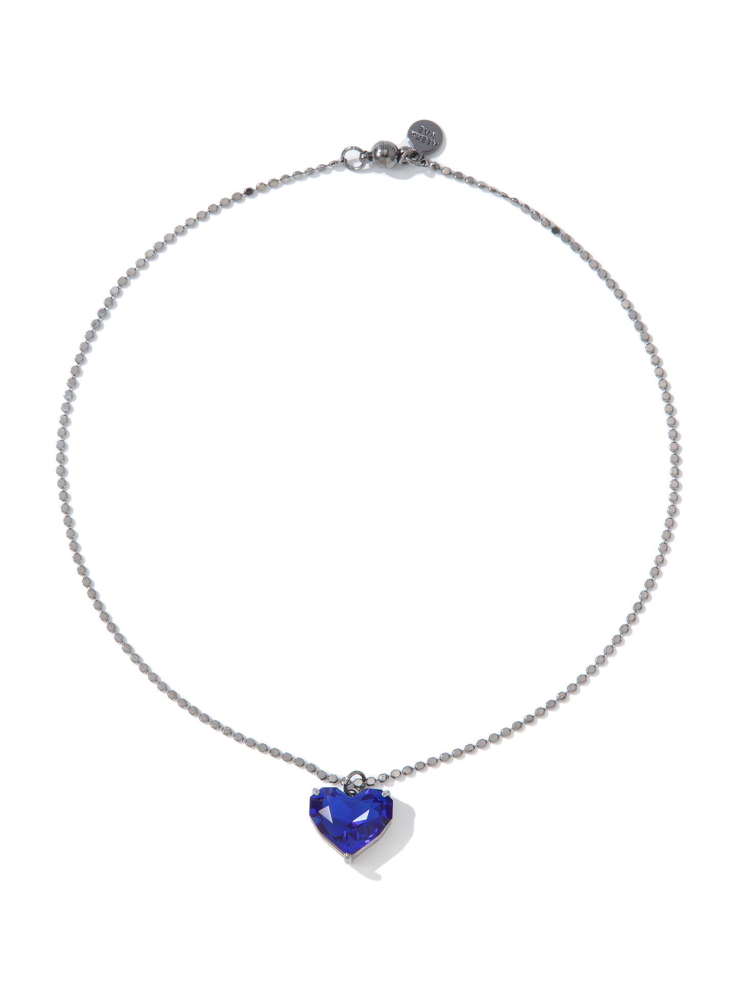 Glow Heart Short Necklace - Gunmetal Blue Moon