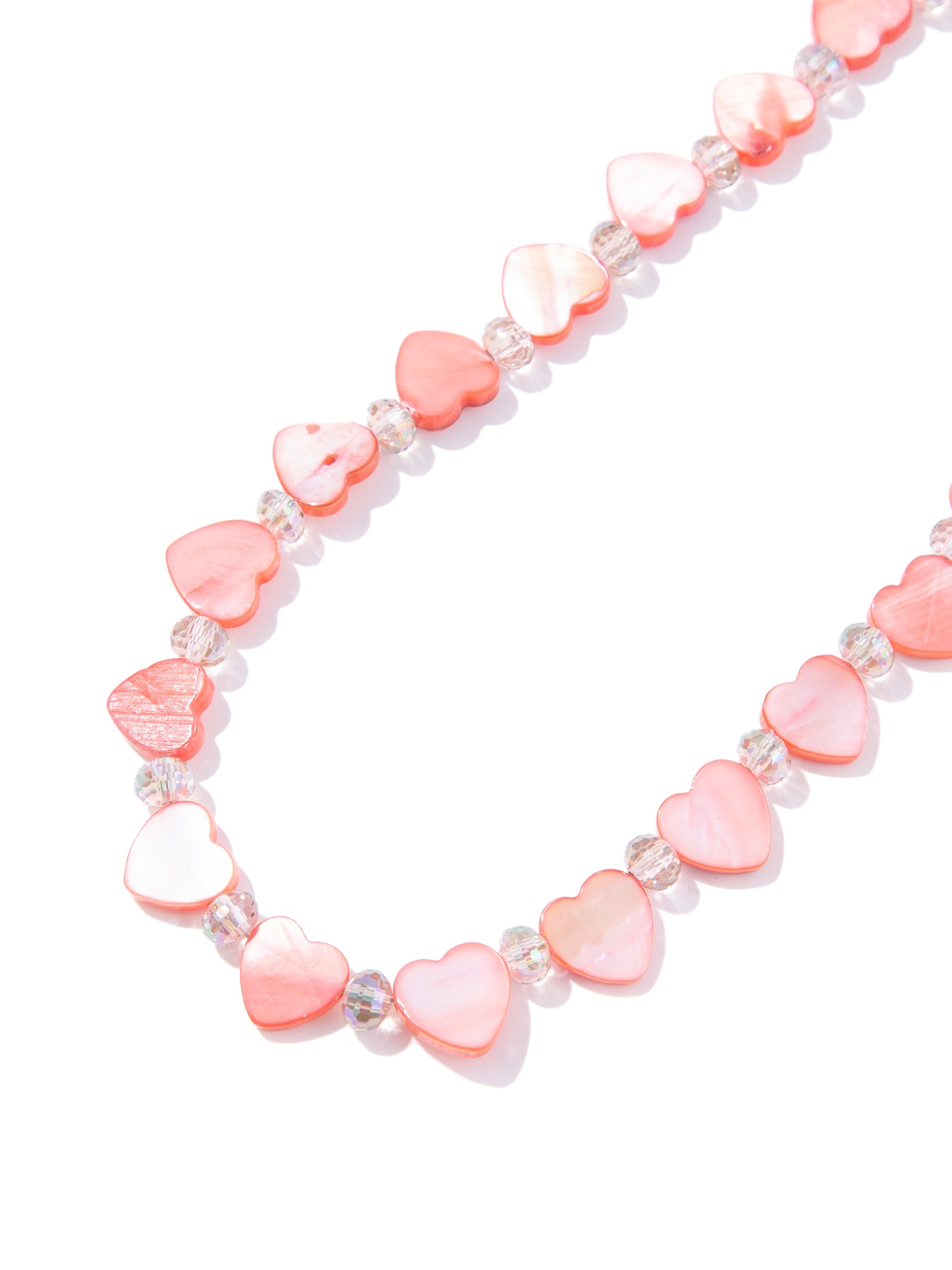 Heart Fire Necklace - Coral Glow