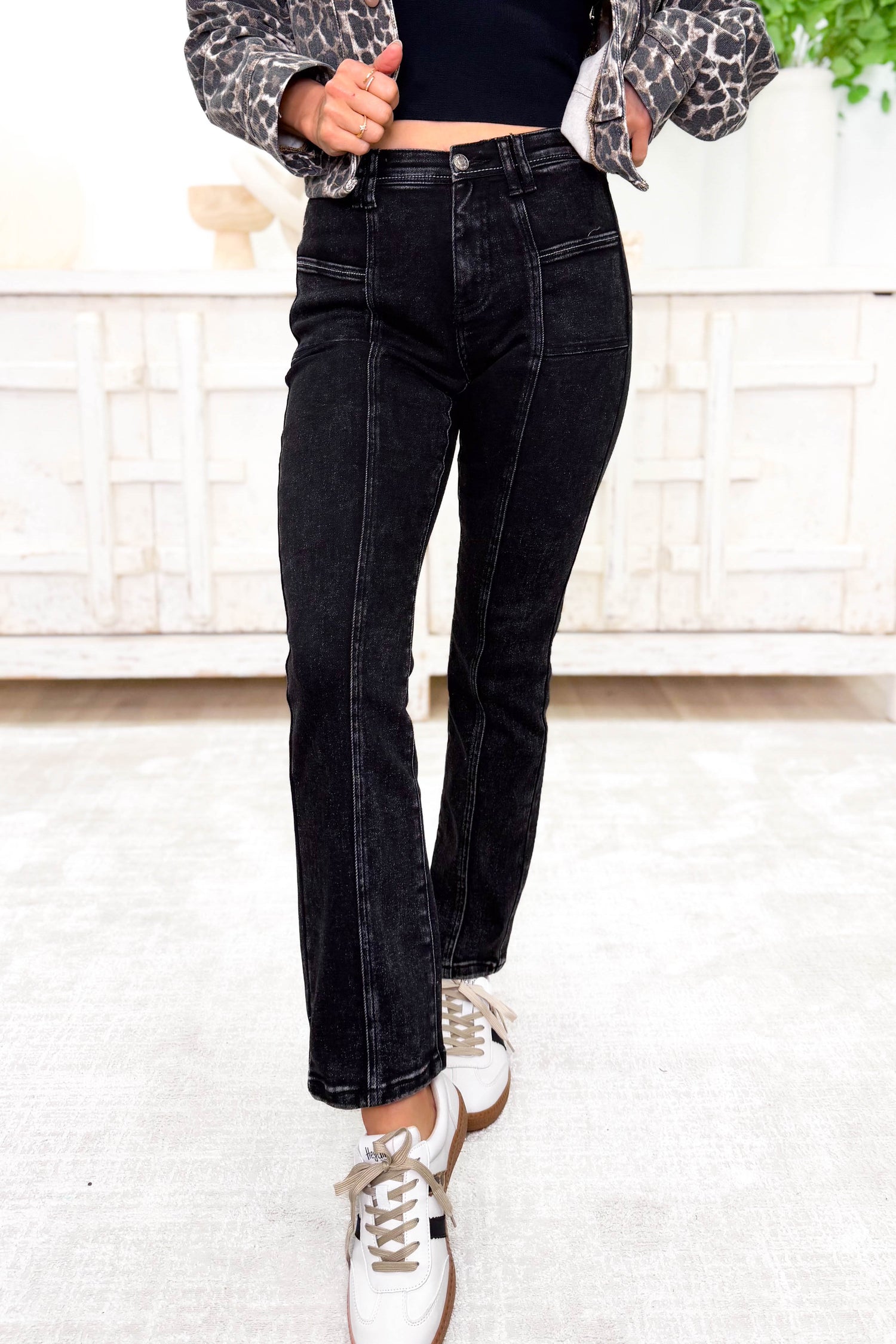 All Nighter By Saige Denim - Mid Rise Slim Straight Jeans - Black