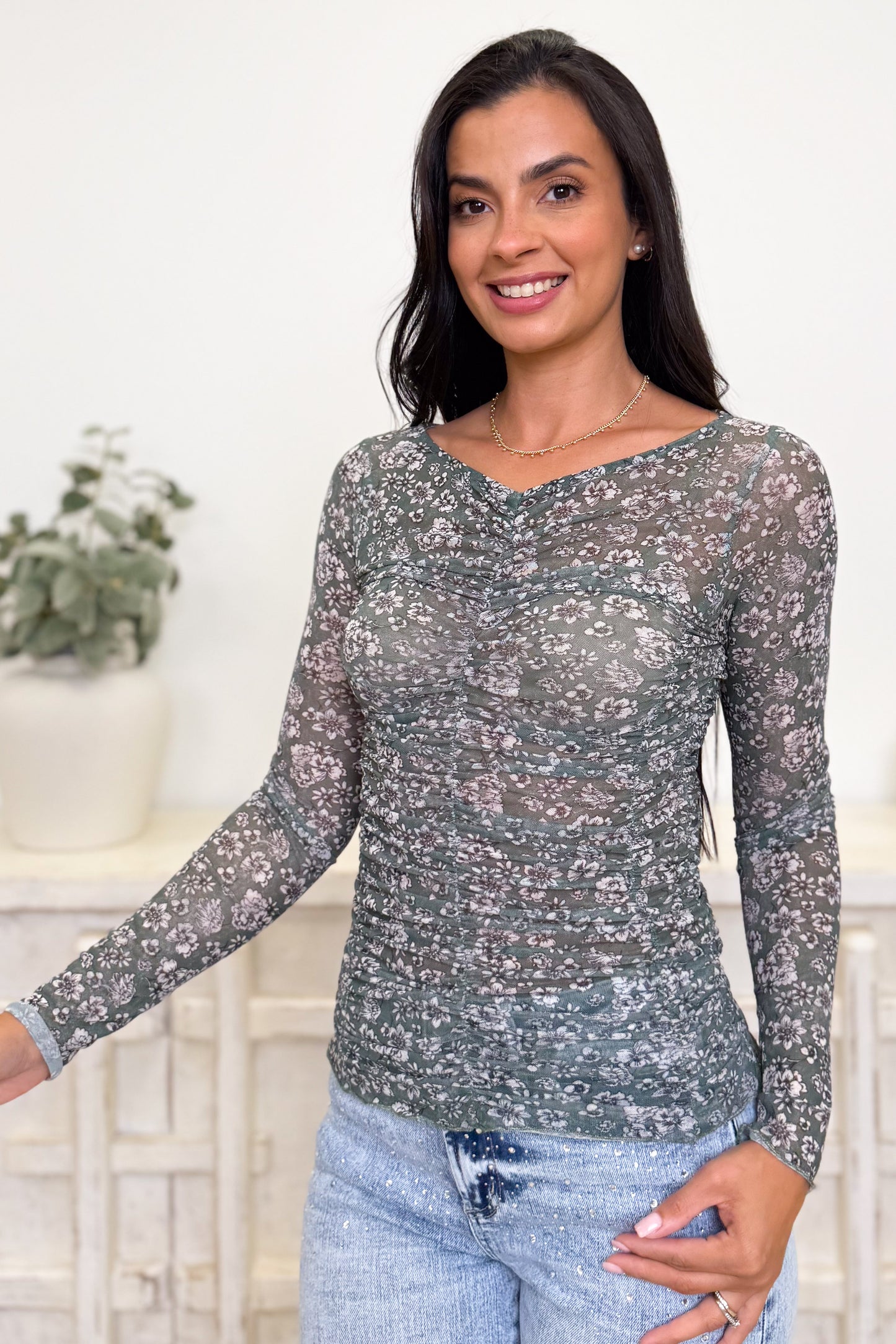 The Fall Time Mesh Top - 2 Colors!