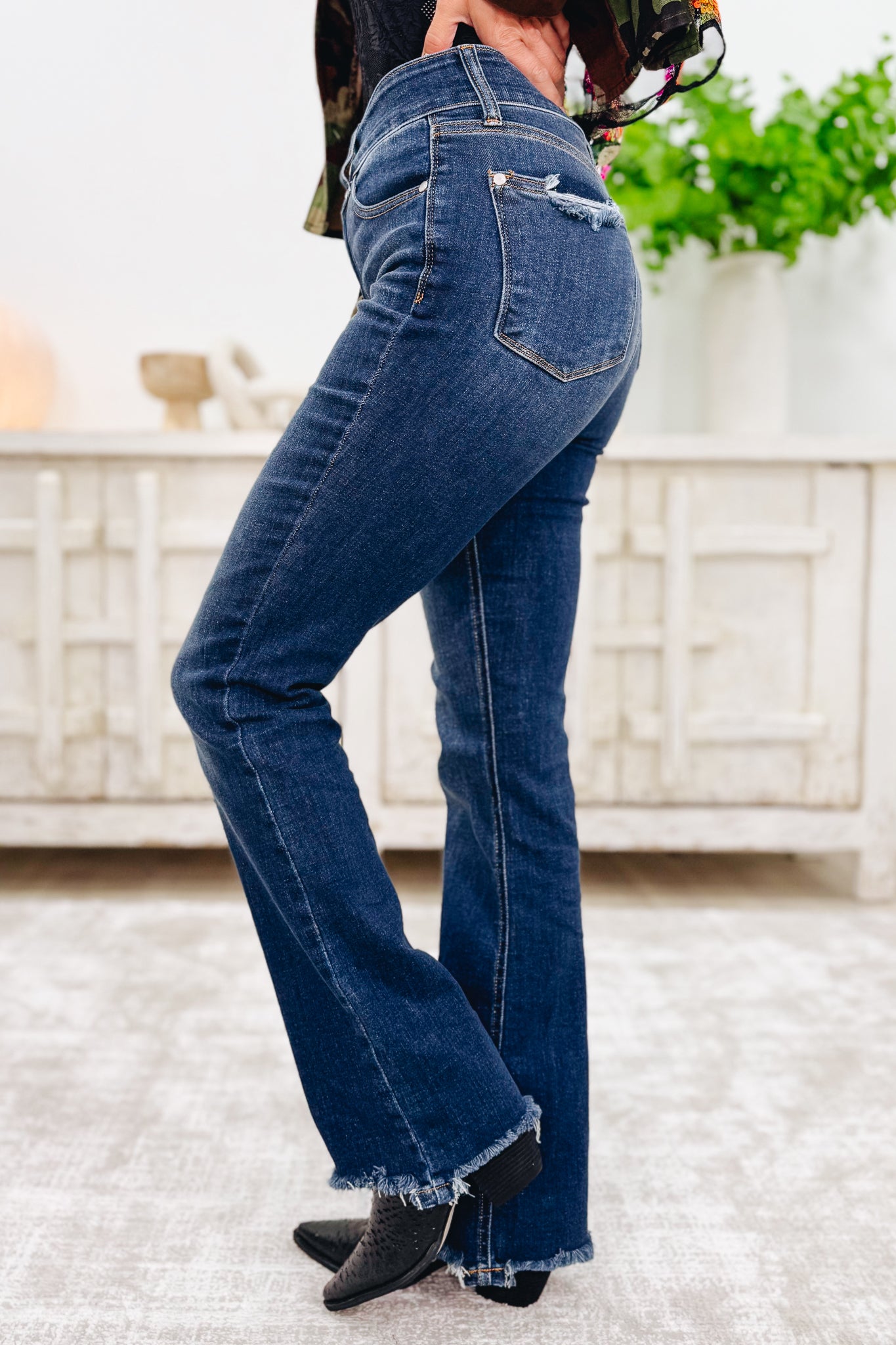 Slay Girl By Judy Blue - Vintage Frayed Hem Bootcut Jeans