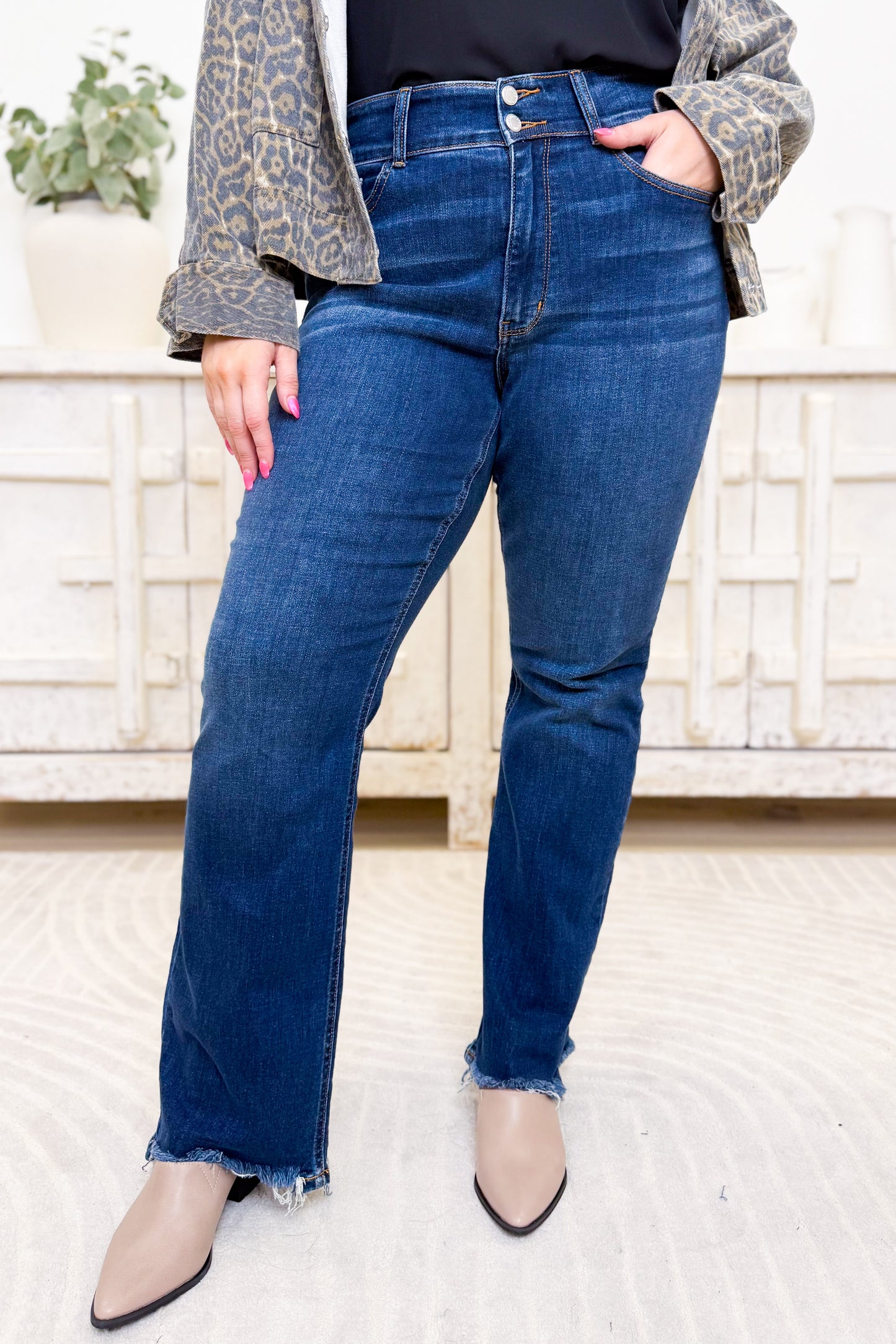 Slay Girl By Judy Blue - Vintage Frayed Hem Bootcut Jeans