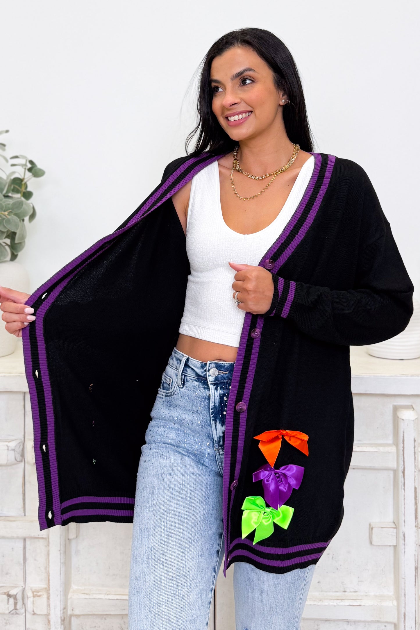 Sugar And Spooks Bow Cardigan
