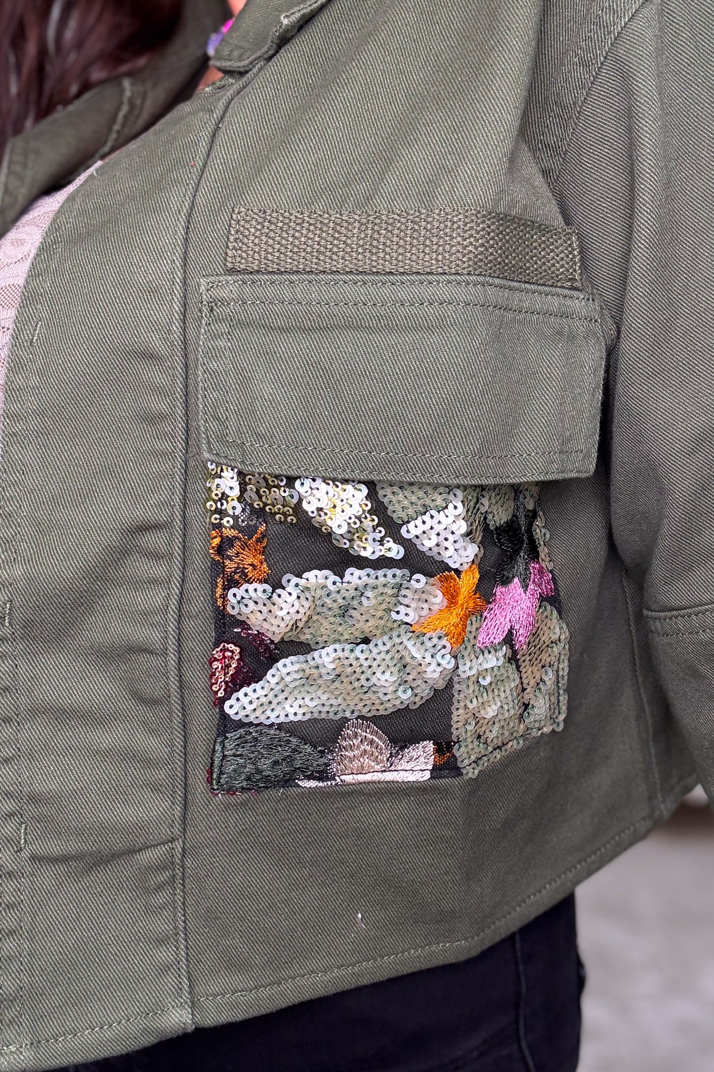 Sassy In Sequin Floral Jacket