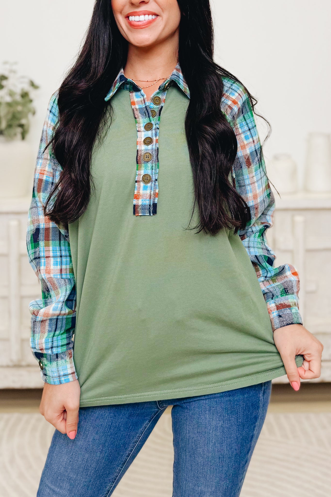 The Autumn Check Top
