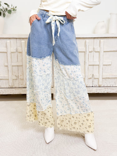 Love Layered Pants - Light Denim Multi