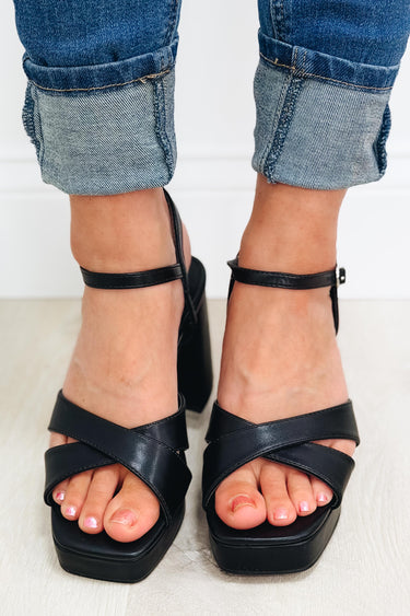 Guadalupe Platform Heels - Black
