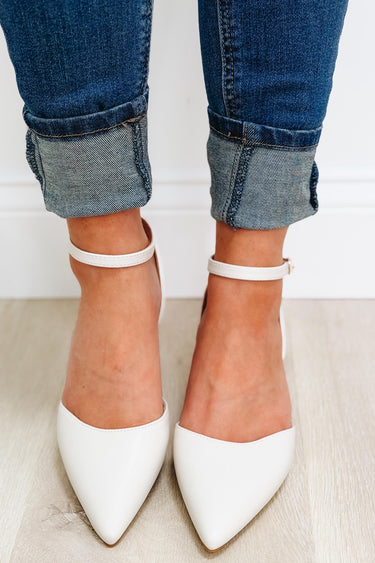Gabbie Ankle Straps Pumps - Ivory