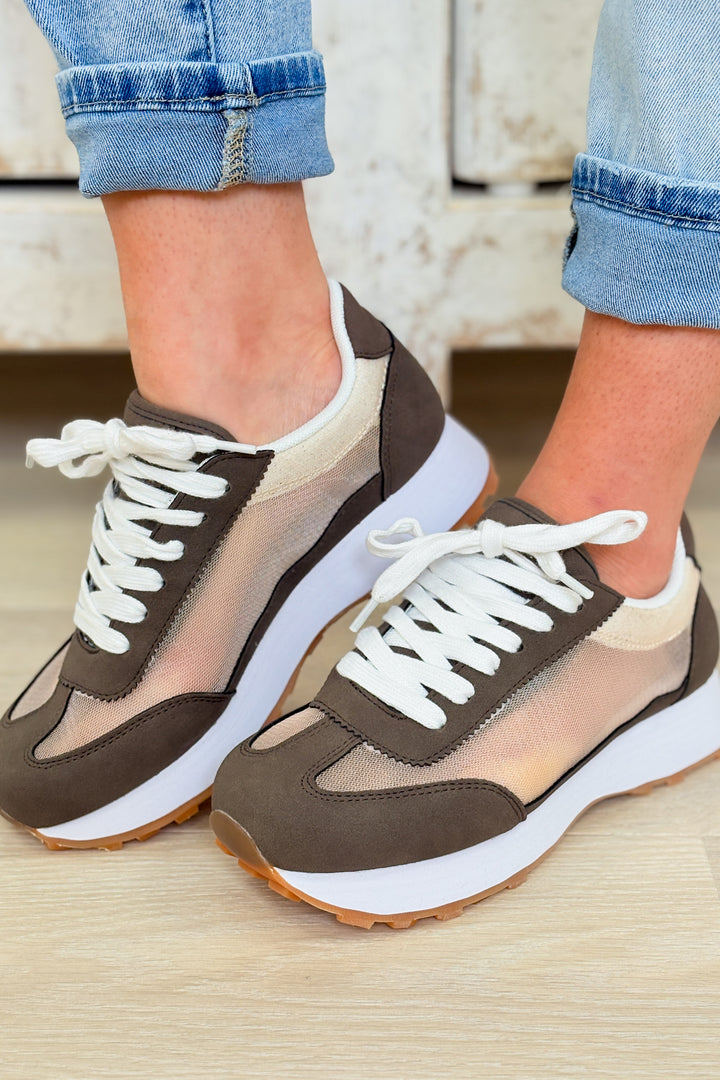 Birdy Mesh Sporty Sneakers - Charcoal