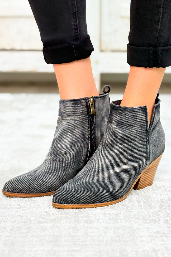 Corky's Gimme Sugar Booties - Washed Dark Blue Denim