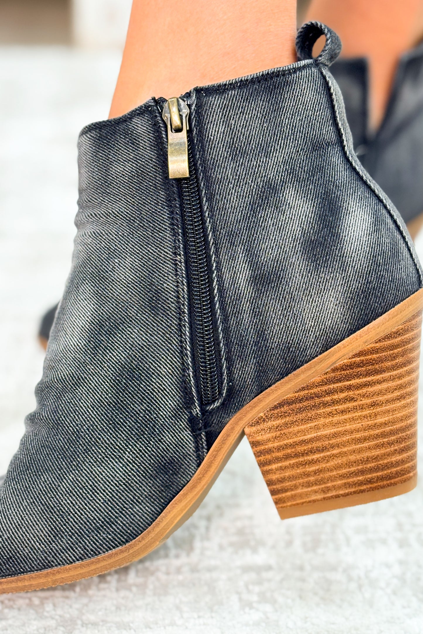 Corky's Gimme Sugar Booties - Washed Dark Blue Denim