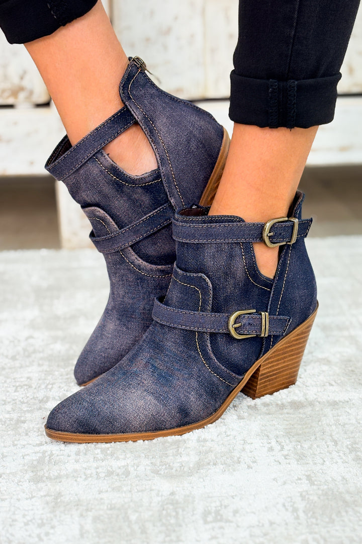 Corky's Girls Night Boots - Washed Blue Denim