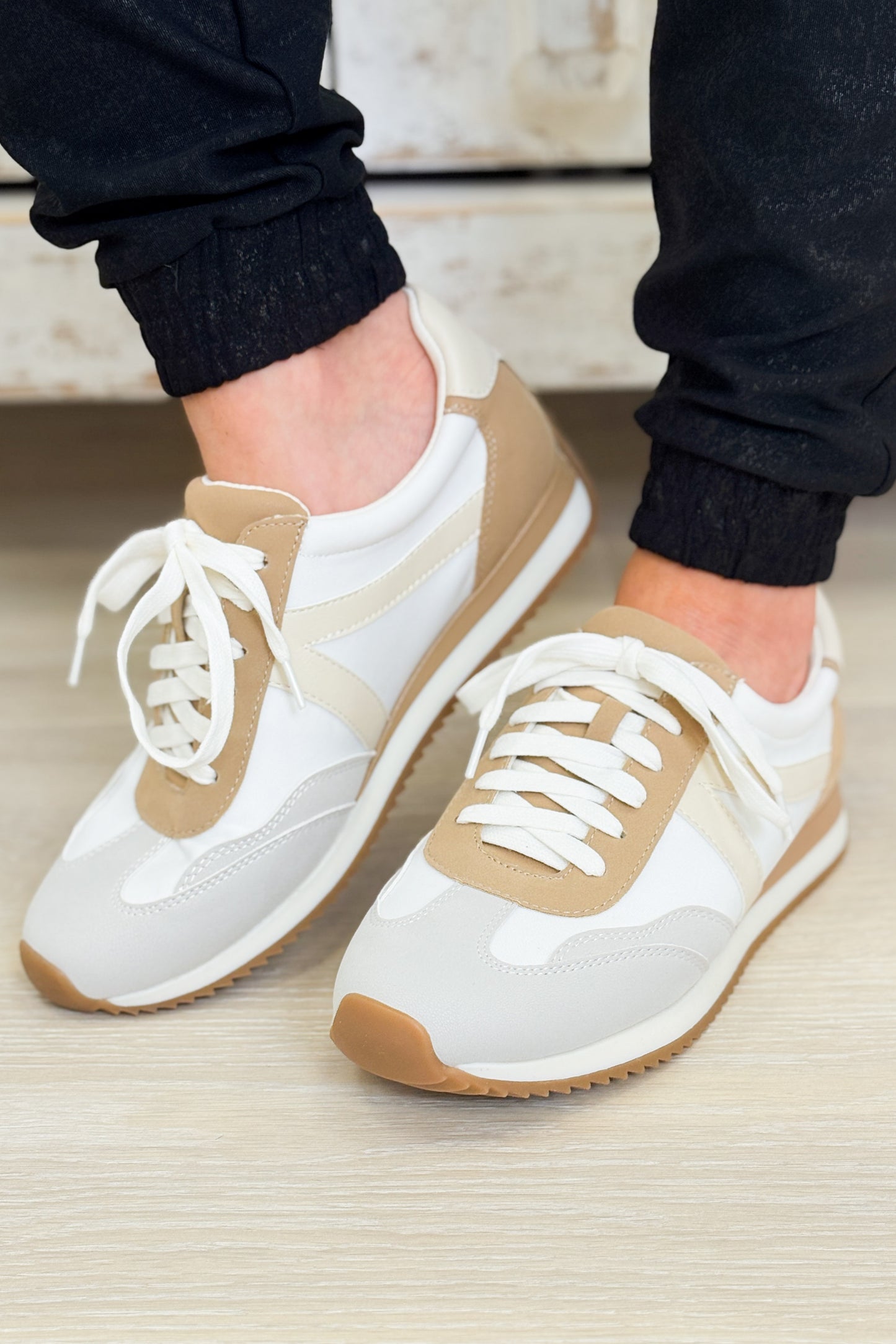 MIA Rafa Sneakers - Cement Beige Ivory White