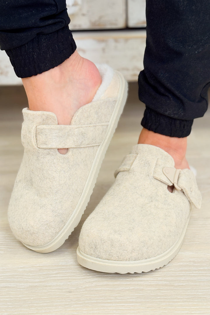 Portland Slip On Mules - Oatmeal