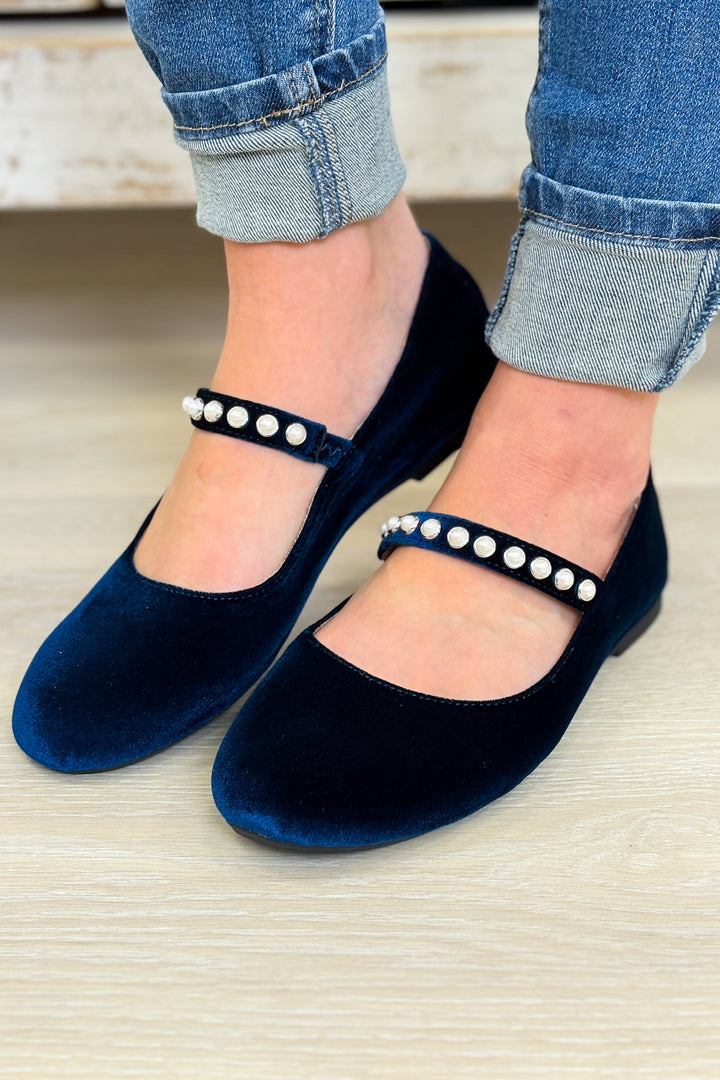 Corky's Tea Time Flats - Teal Velvet