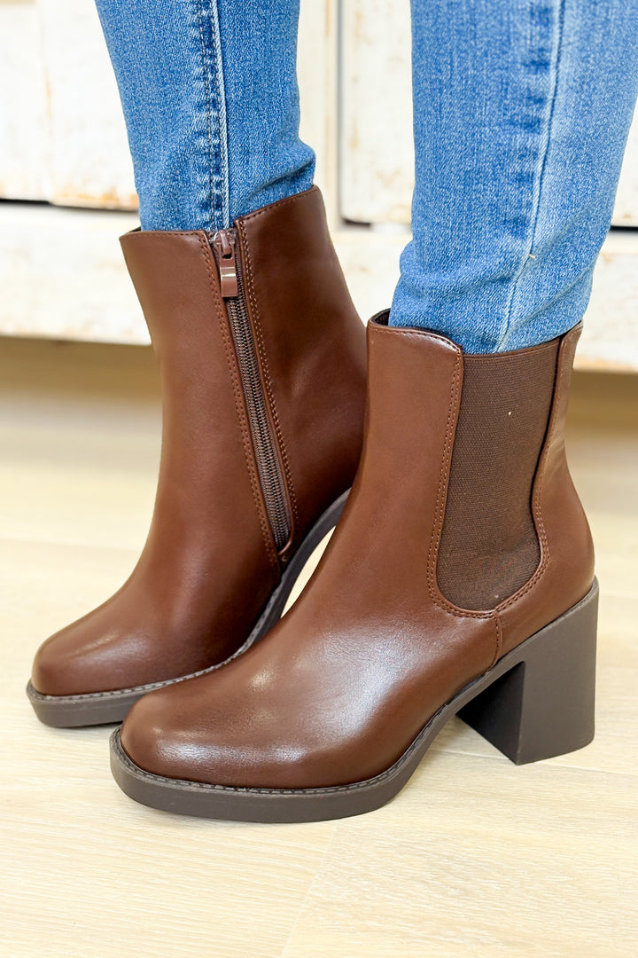 Khloe Chelsea Booties - Brown