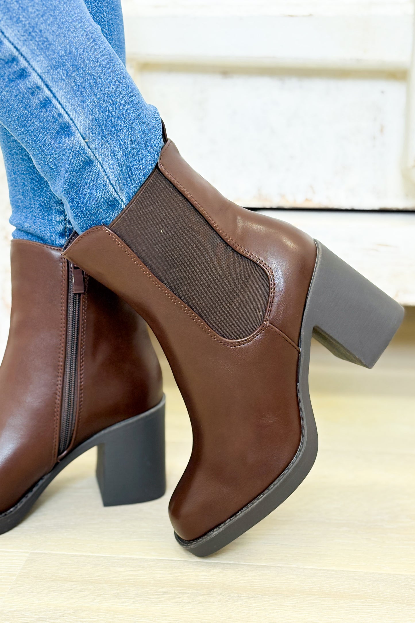 Khloe Chelsea Booties - Brown