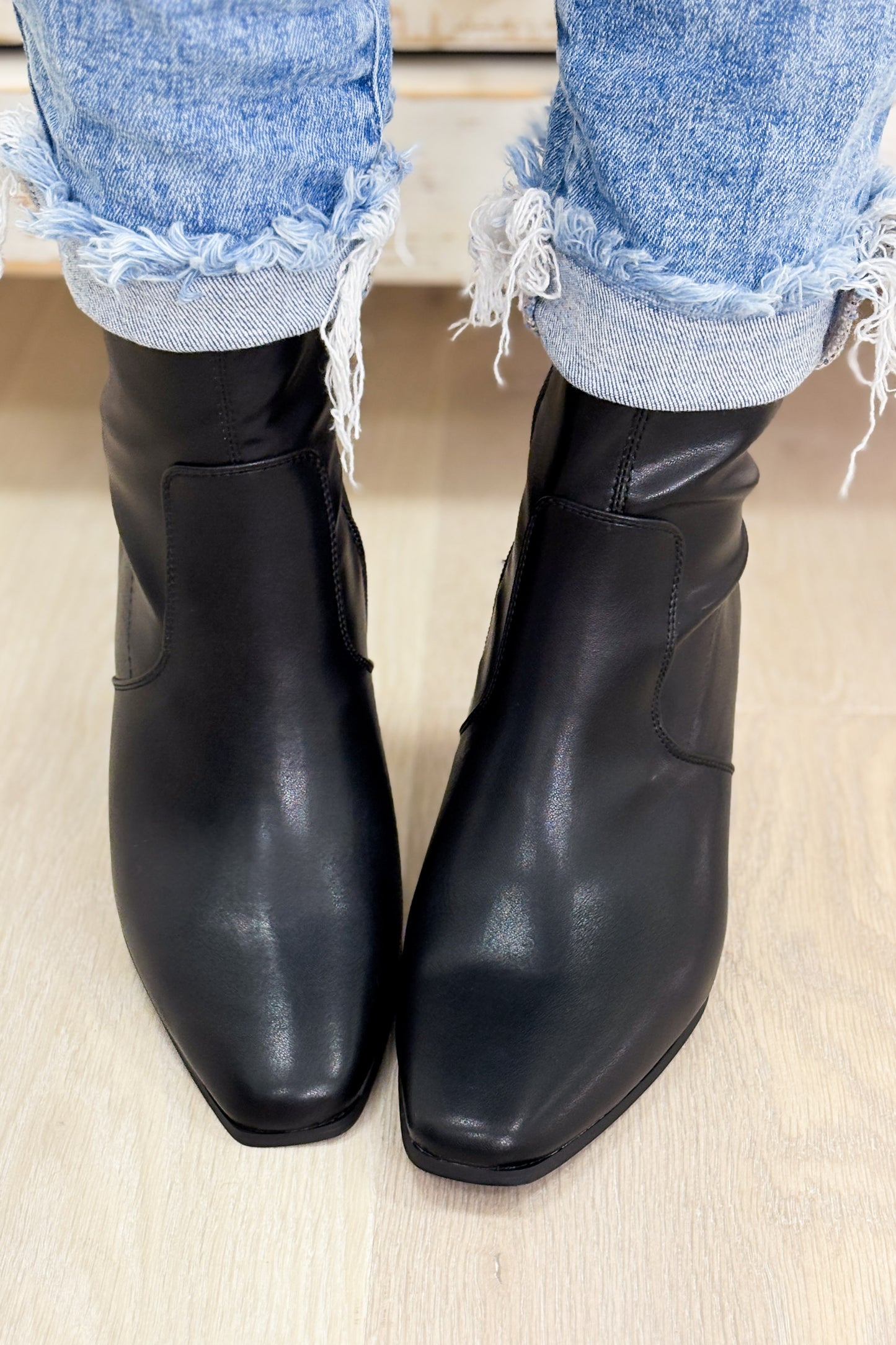 Cachet Block Heel Ankle Booties - Black