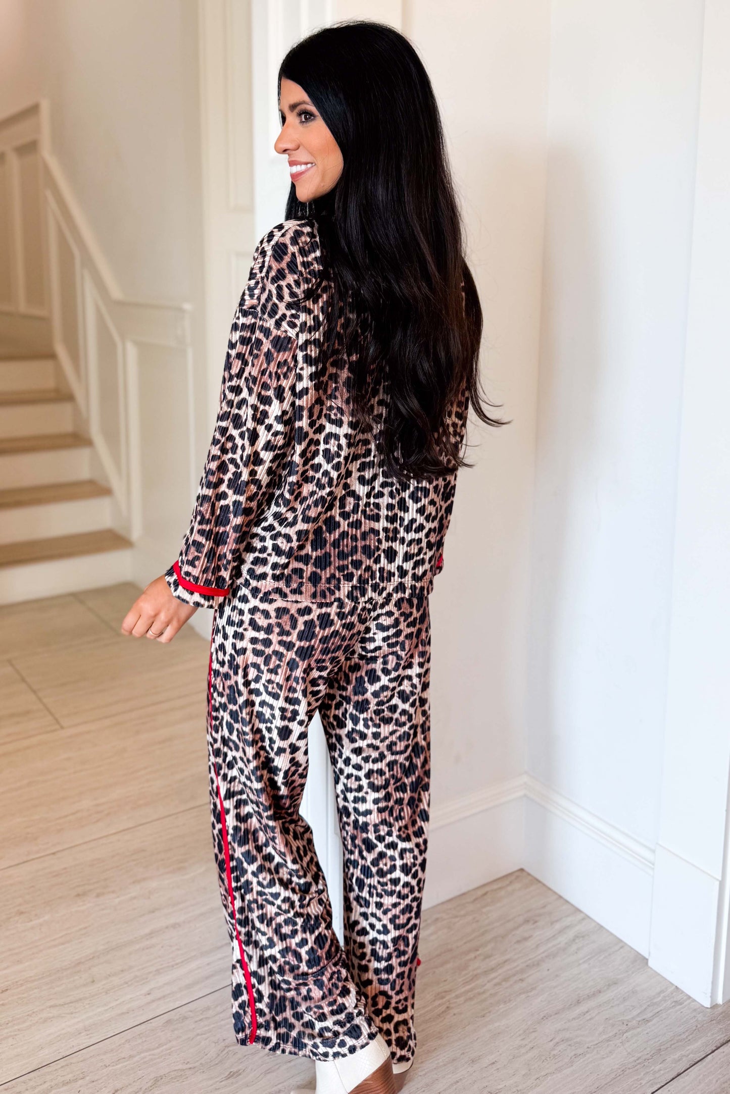 Making A Difference Leopard Pants - Taupe Brown