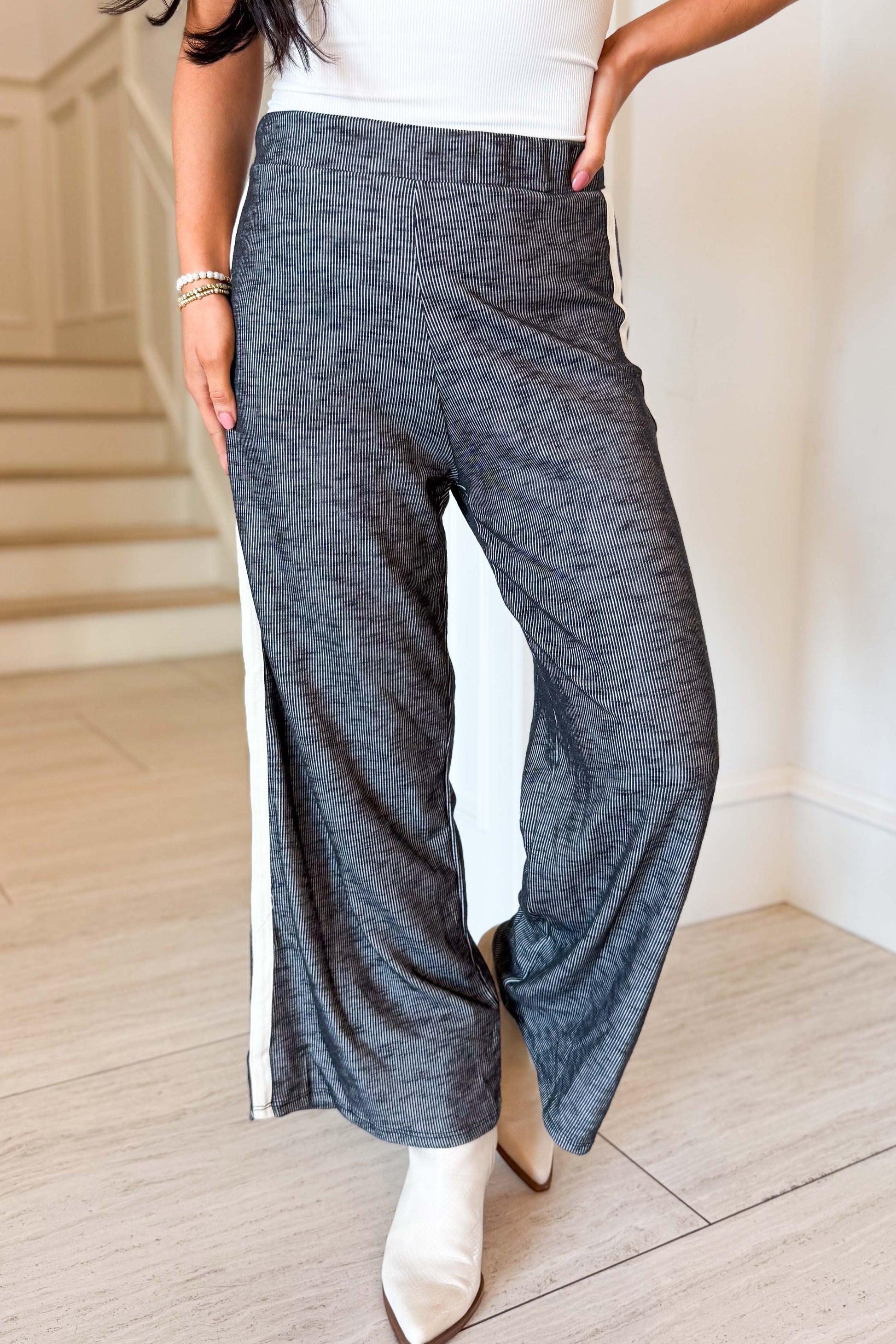 The Only Way Wide Leg Pants - Charcoal