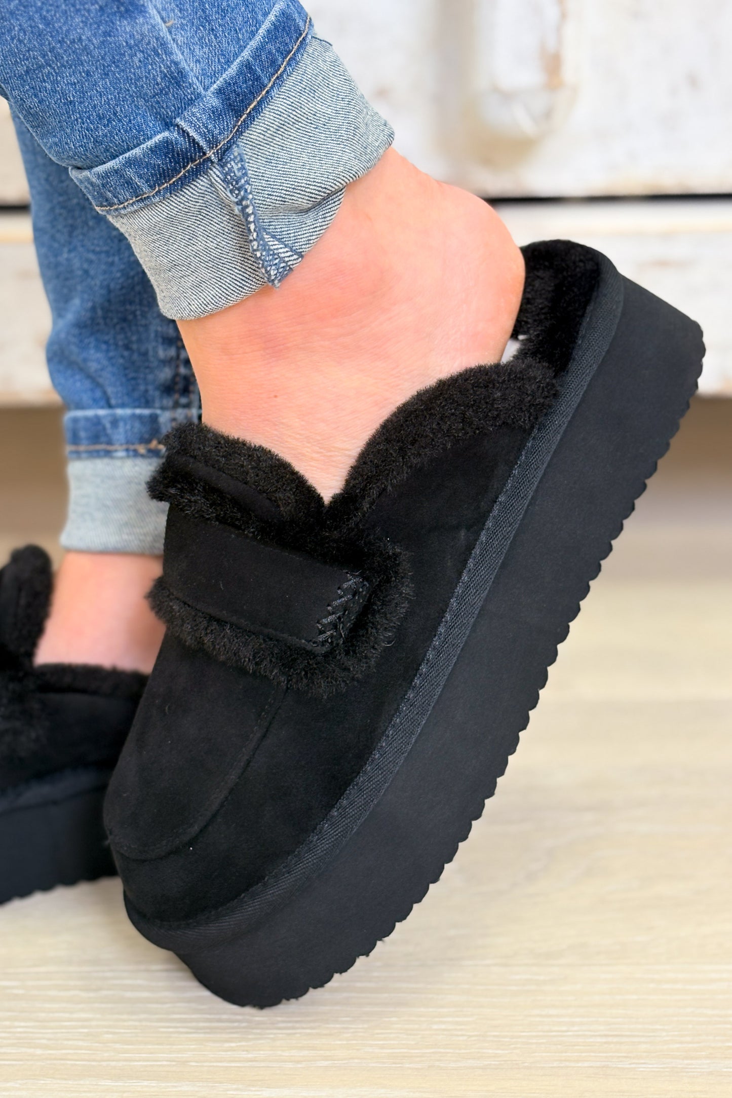 Corky's Veg Out Slides - Black Faux Suede