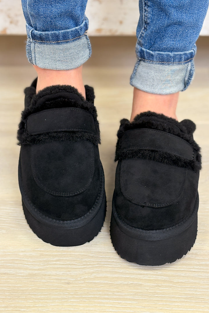 Corky's Veg Out Slides - Black Faux Suede