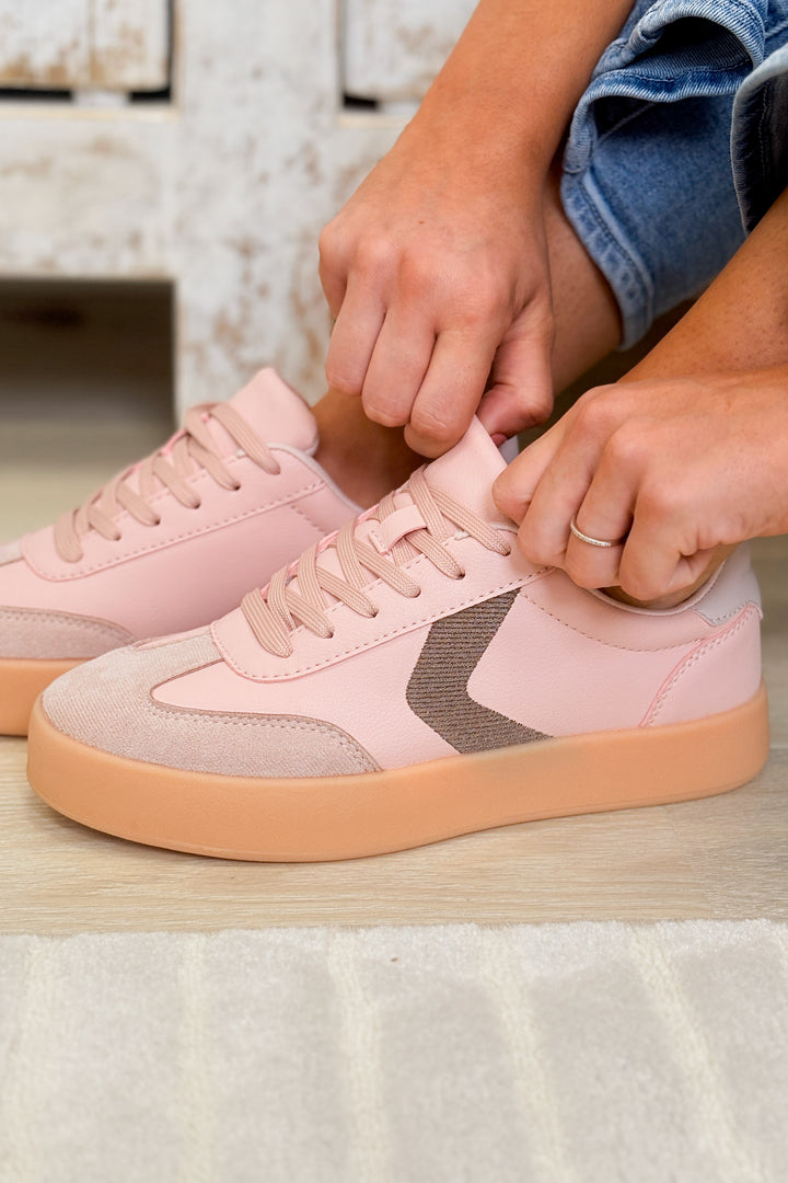 Paddle Gummy Sole Casual Sneakers - Pink