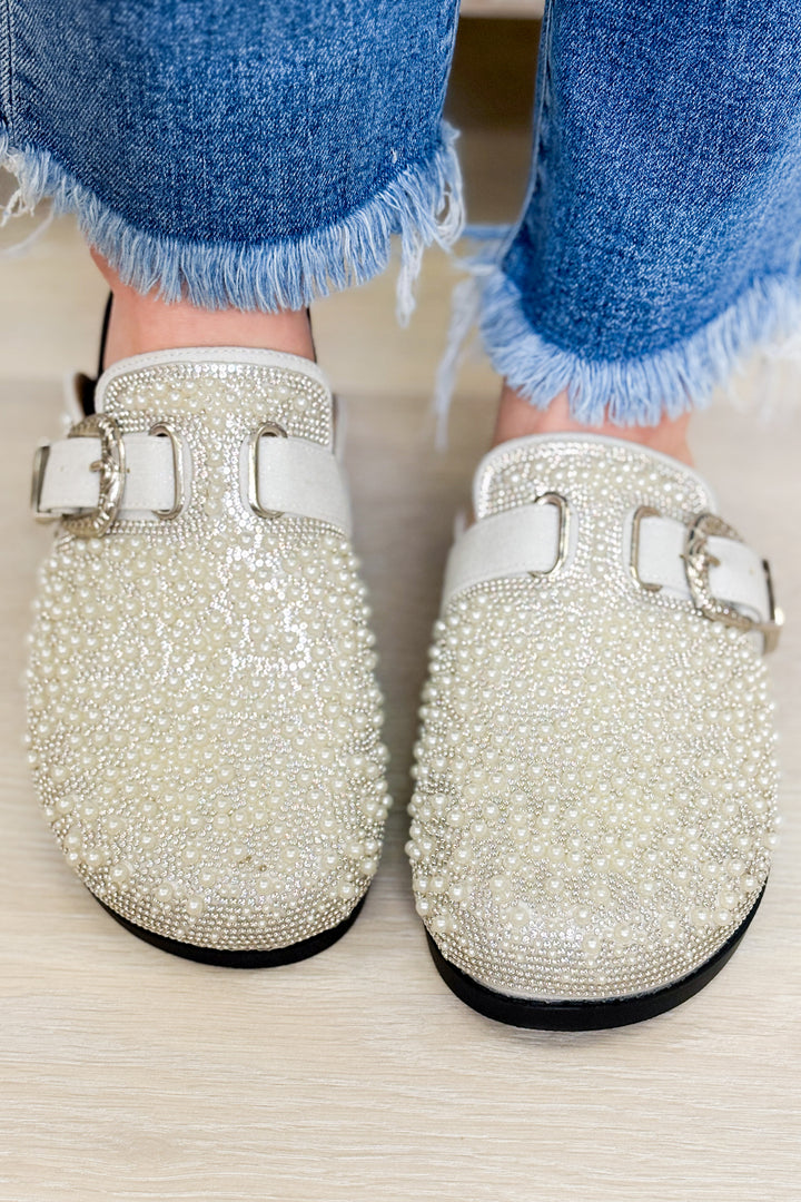 Virgile Embellished Mules - White