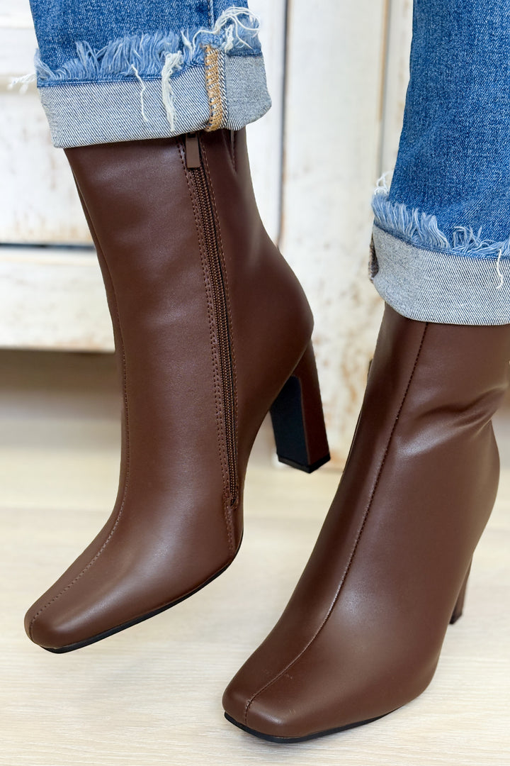 Palm Dressy Booties - Brown