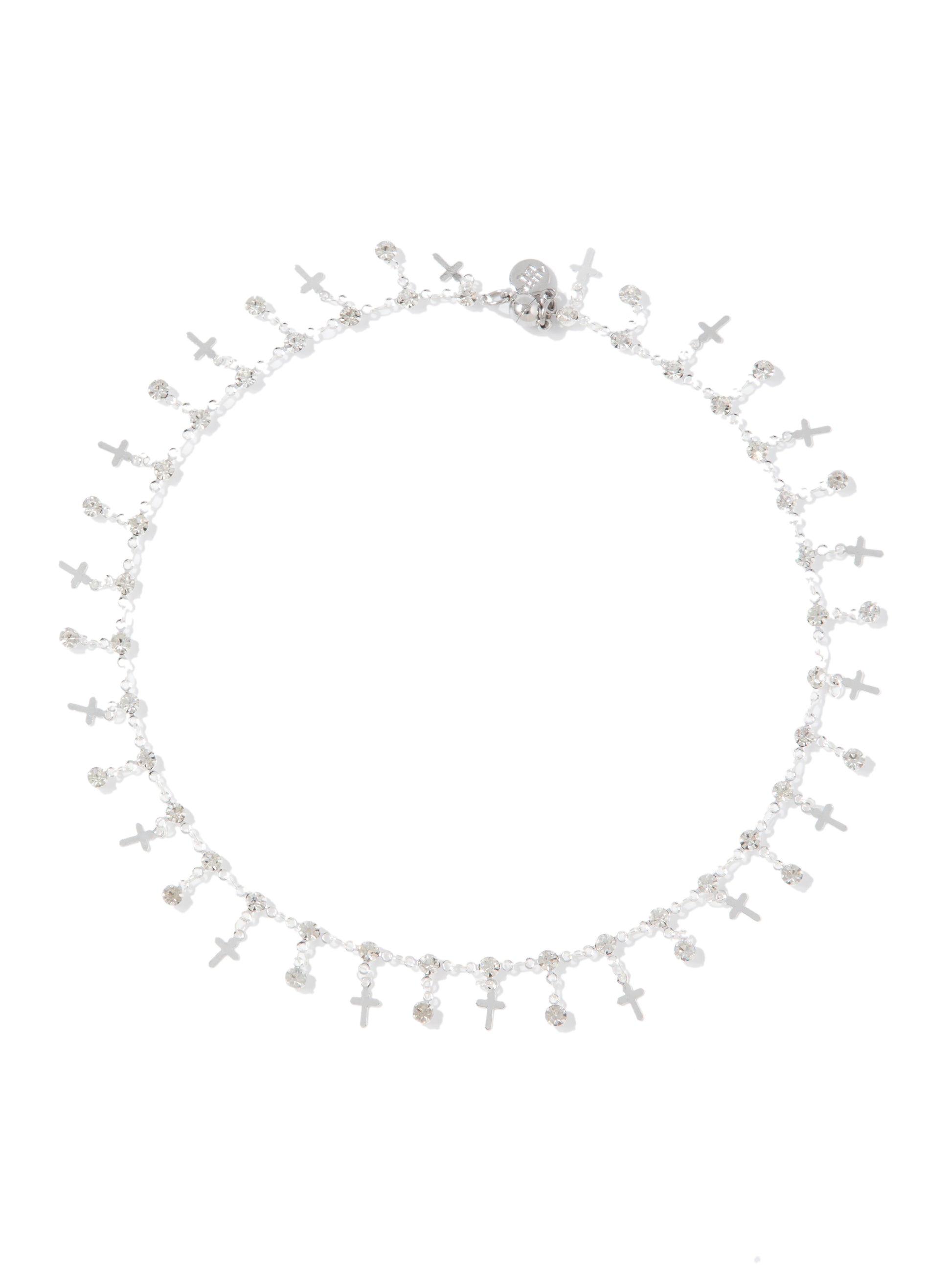 Keep The Faith Necklace - Liquid Metallic Pearl White
