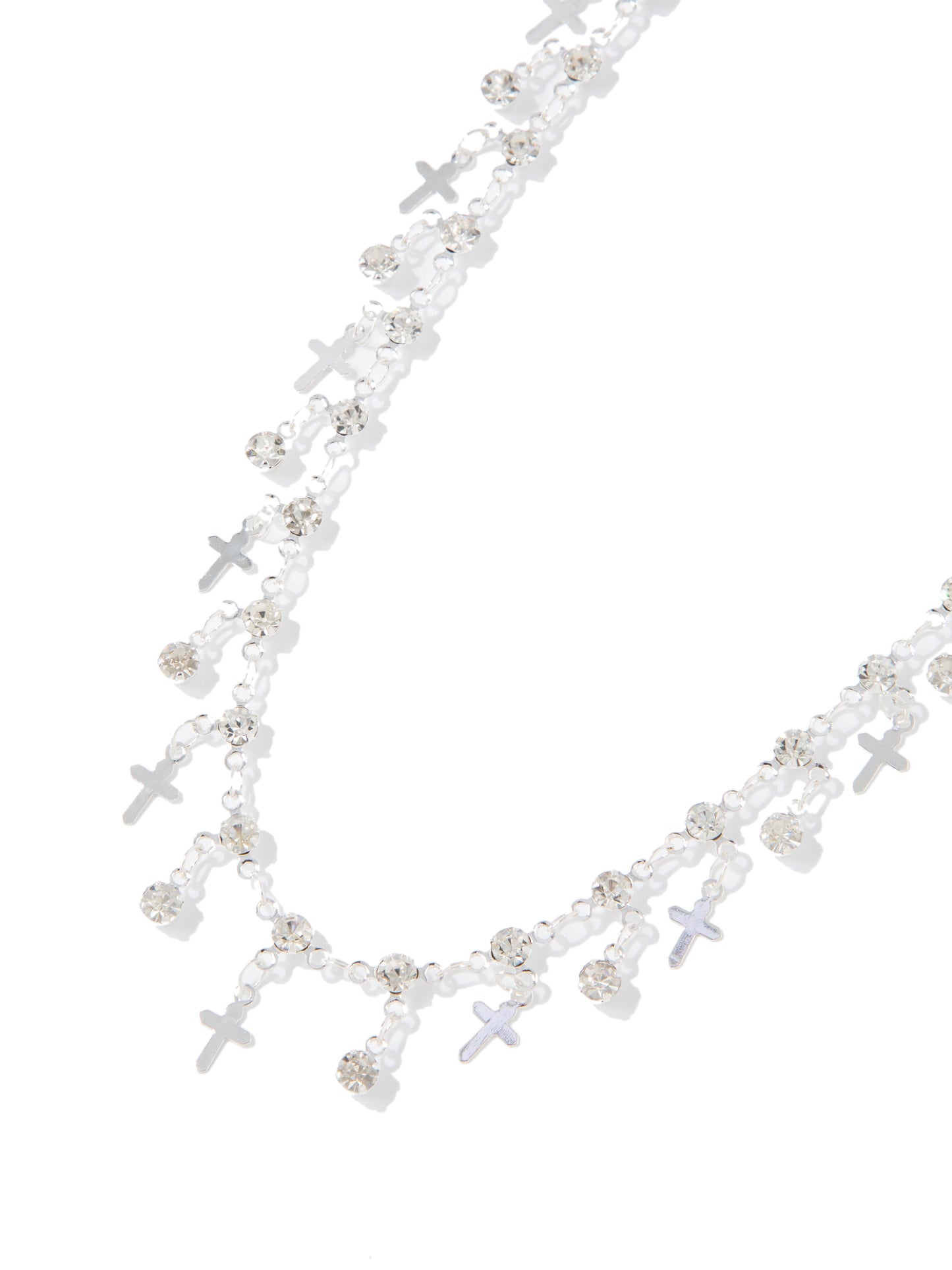 Keep The Faith Necklace - Liquid Metallic Pearl White