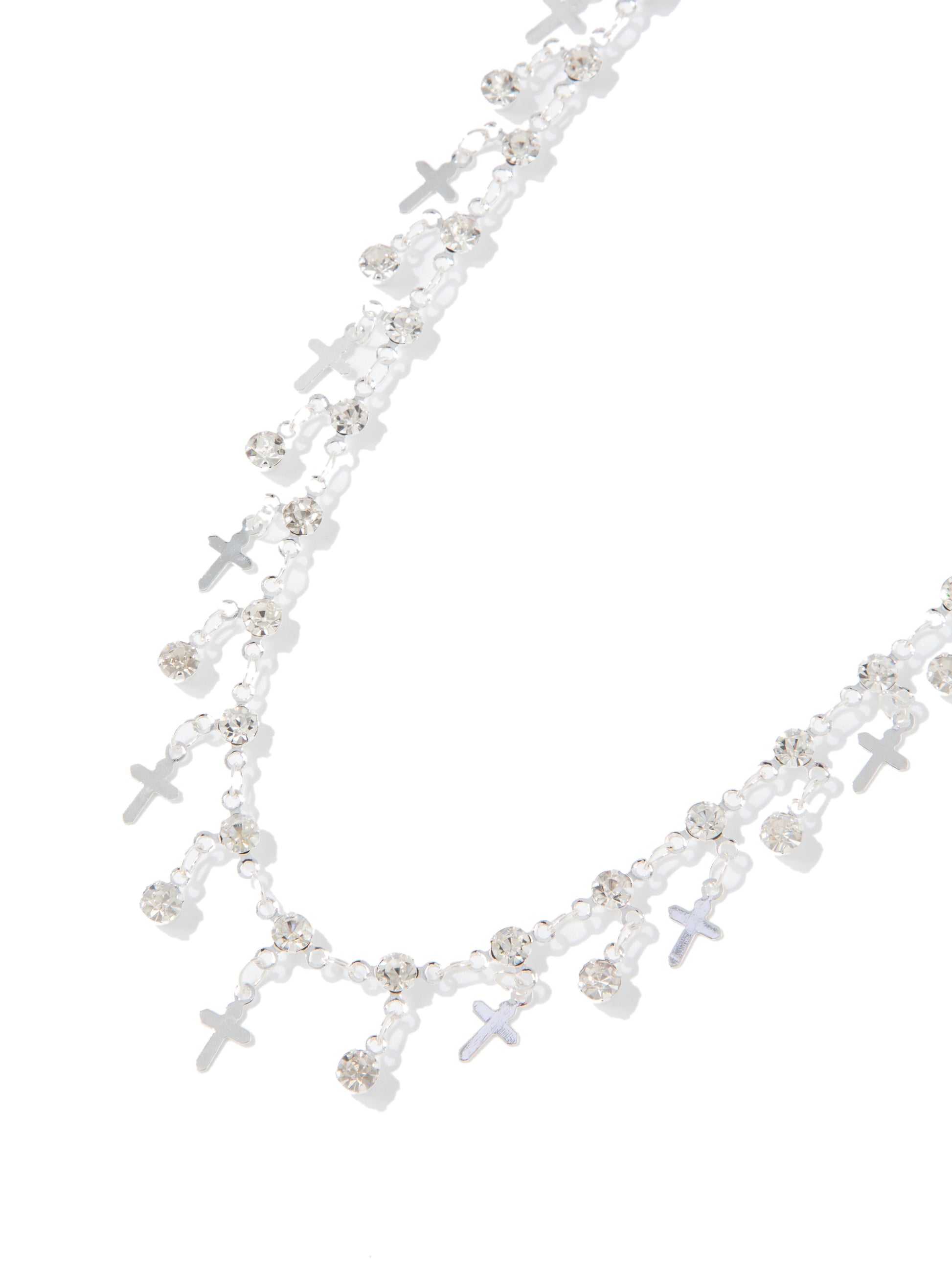 Keep The Faith Necklace - Liquid Metallic Pearl White